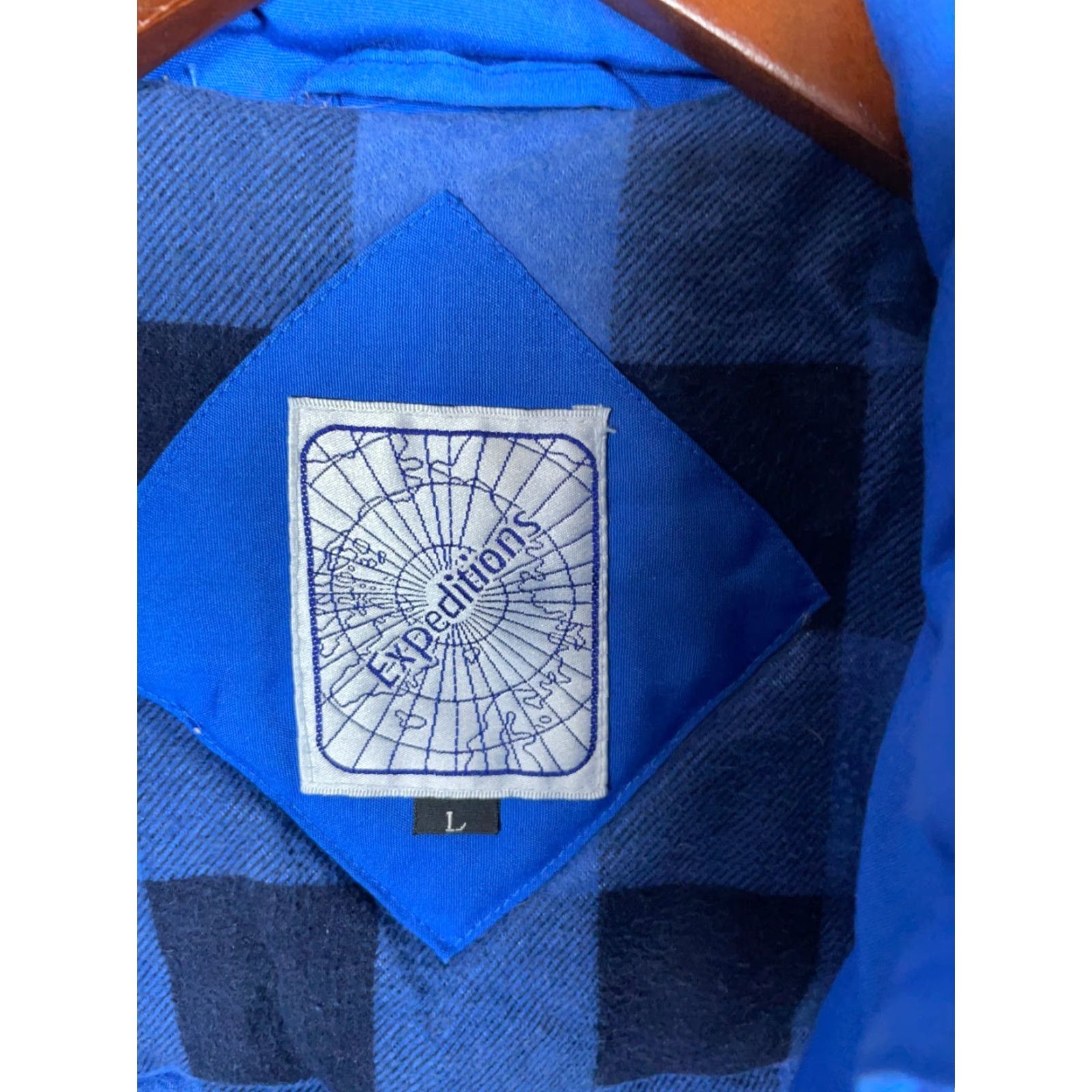 Vintage VTG 90s Expeditions Vest Puffer Lined Flannel Hooded Zip Up Adult Large Blue Mens Size US L / EU 52-54 / 3 - 4 Thumbnail