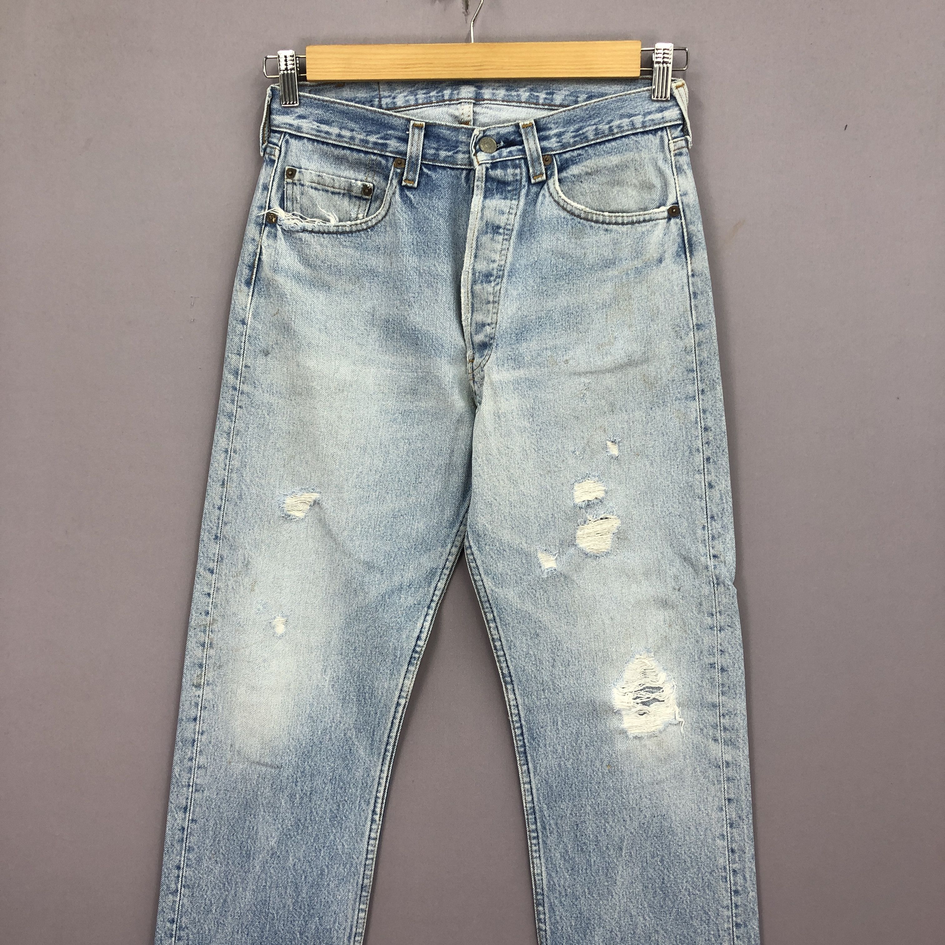 Levi's Vintage 70s Distressed Levis 501 Sunfaded Jeans Levi's Denim Size US 30 / EU 46 - 3 Thumbnail