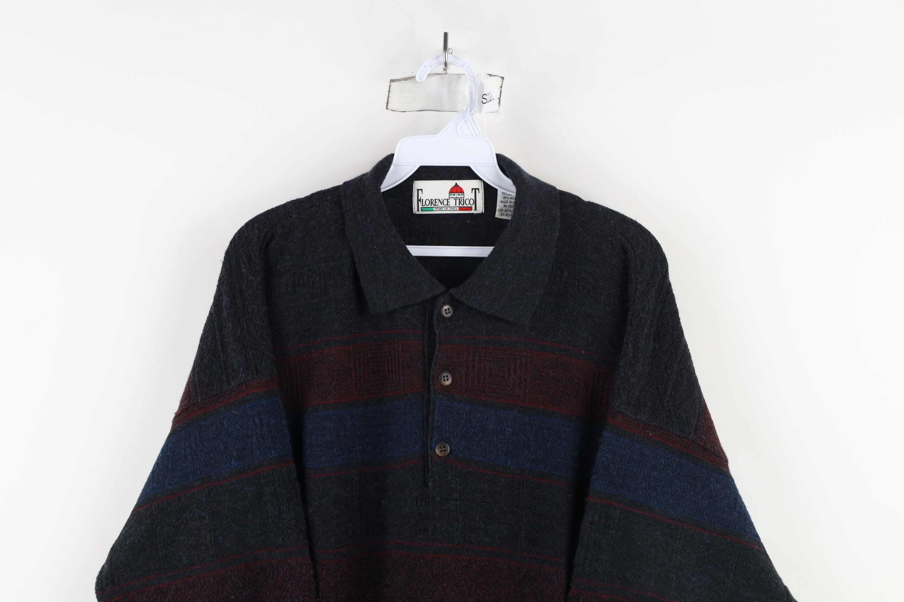 Vintage Vintage 90s Streetwear Wool Blend Knit Collared Sweater Size ONE SIZE - 2 Thumbnail