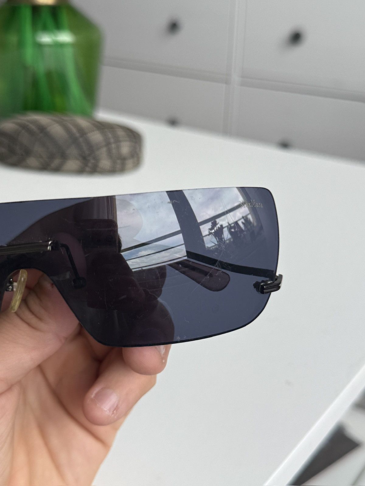 Designer Vintage y2k Max mara shield sunglasses designer avantgarde Size ONE SIZE - 9 Thumbnail