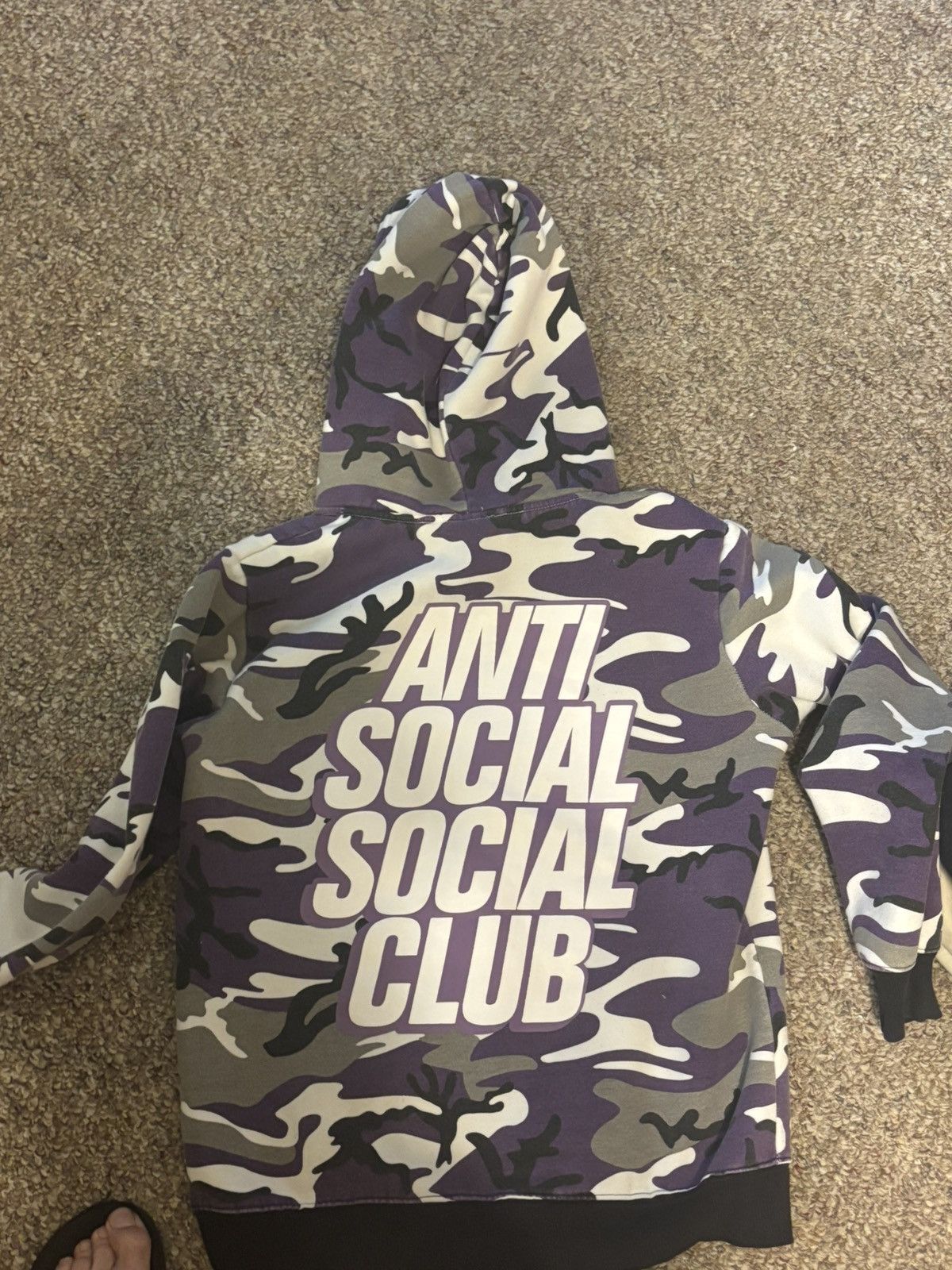 Anti social social club purple camo hoodie