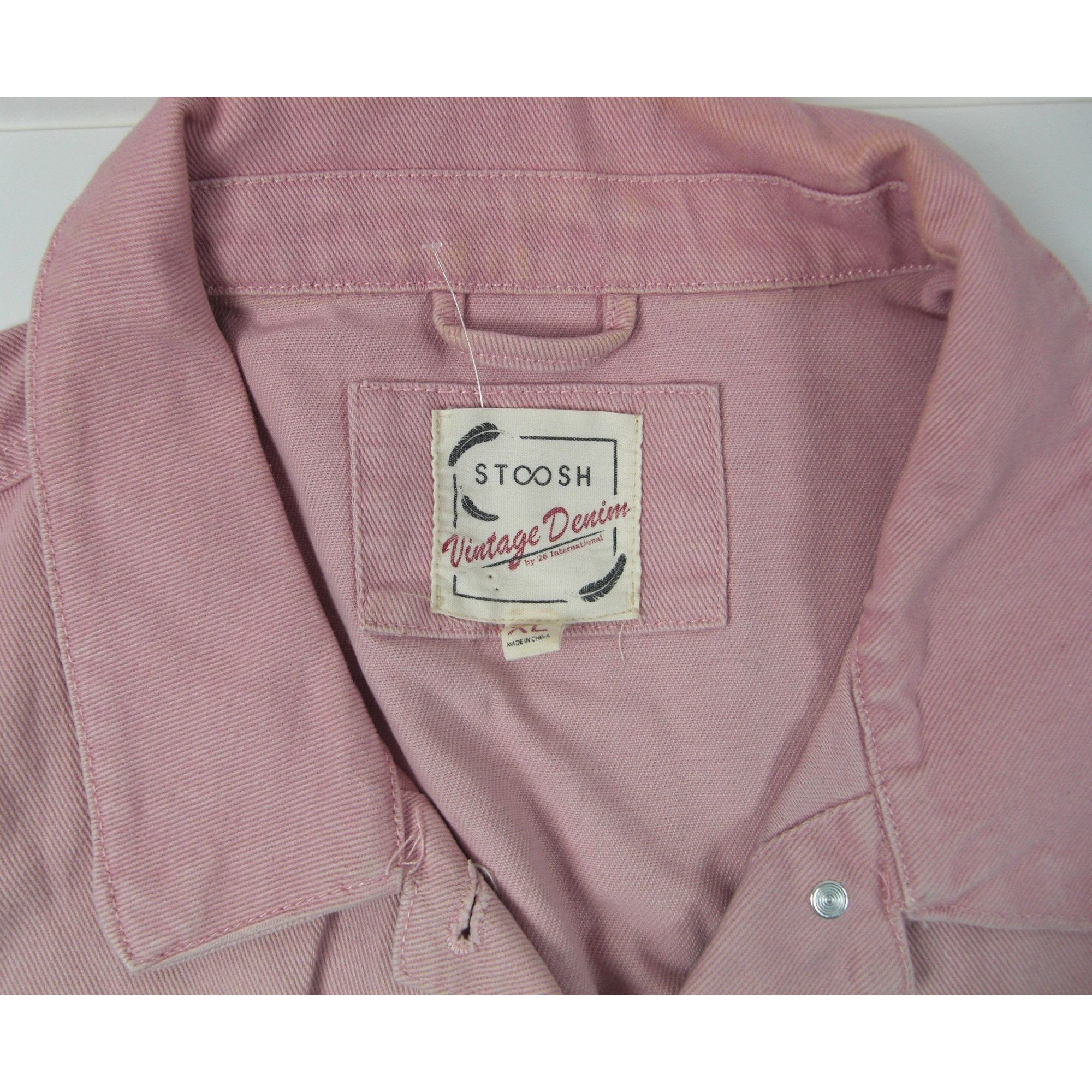 Other Vintage Distressed Jeans Jacket Size XL Pink Denim Cropped R Size XL / US 12-14 / IT 48-50 - 2 Thumbnail