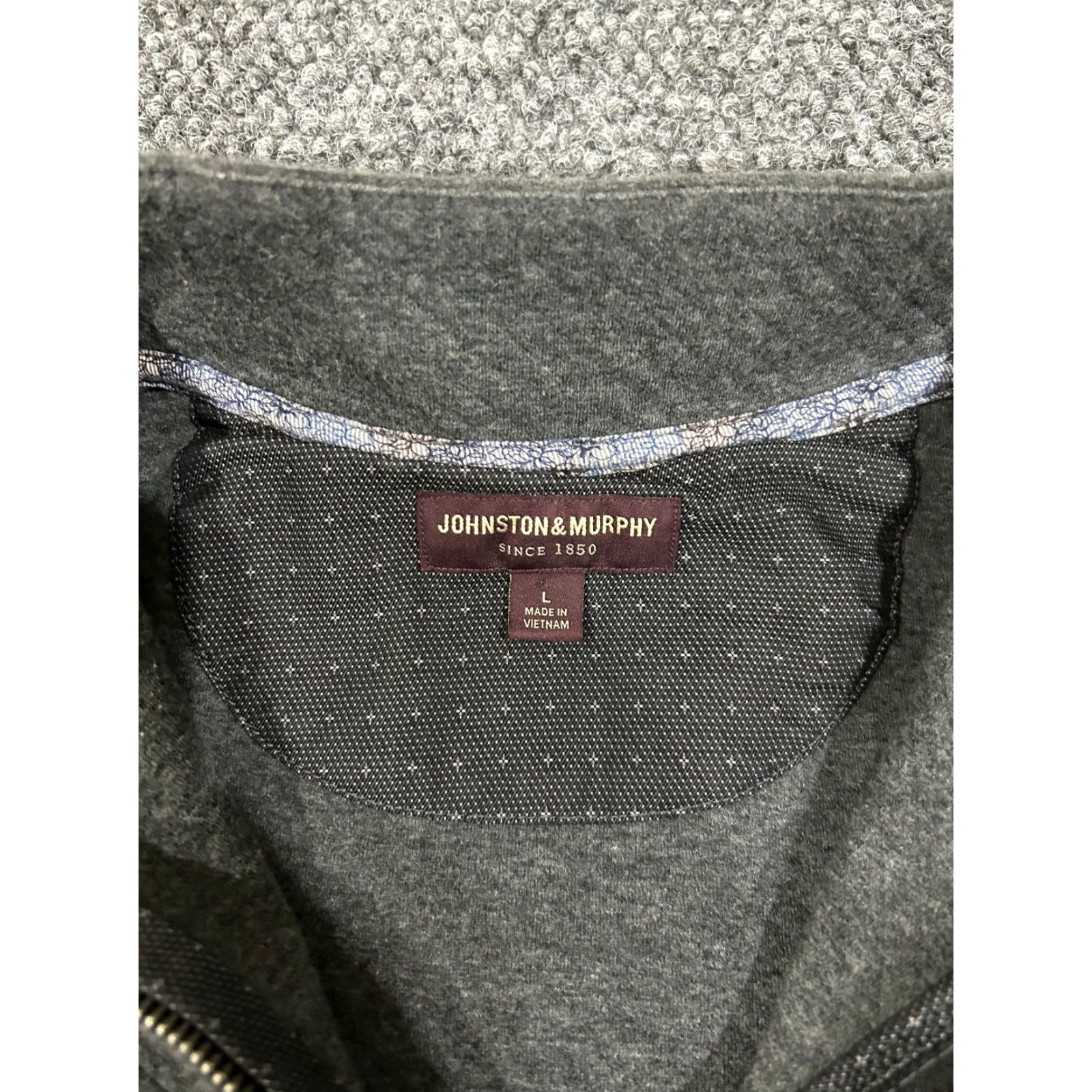 Johnston & Murphy Johnston & Murphy quarter zip sweater Mens Large Gray knit casual pullover Size US L / EU 52-54 / 3 - 3 Thumbnail