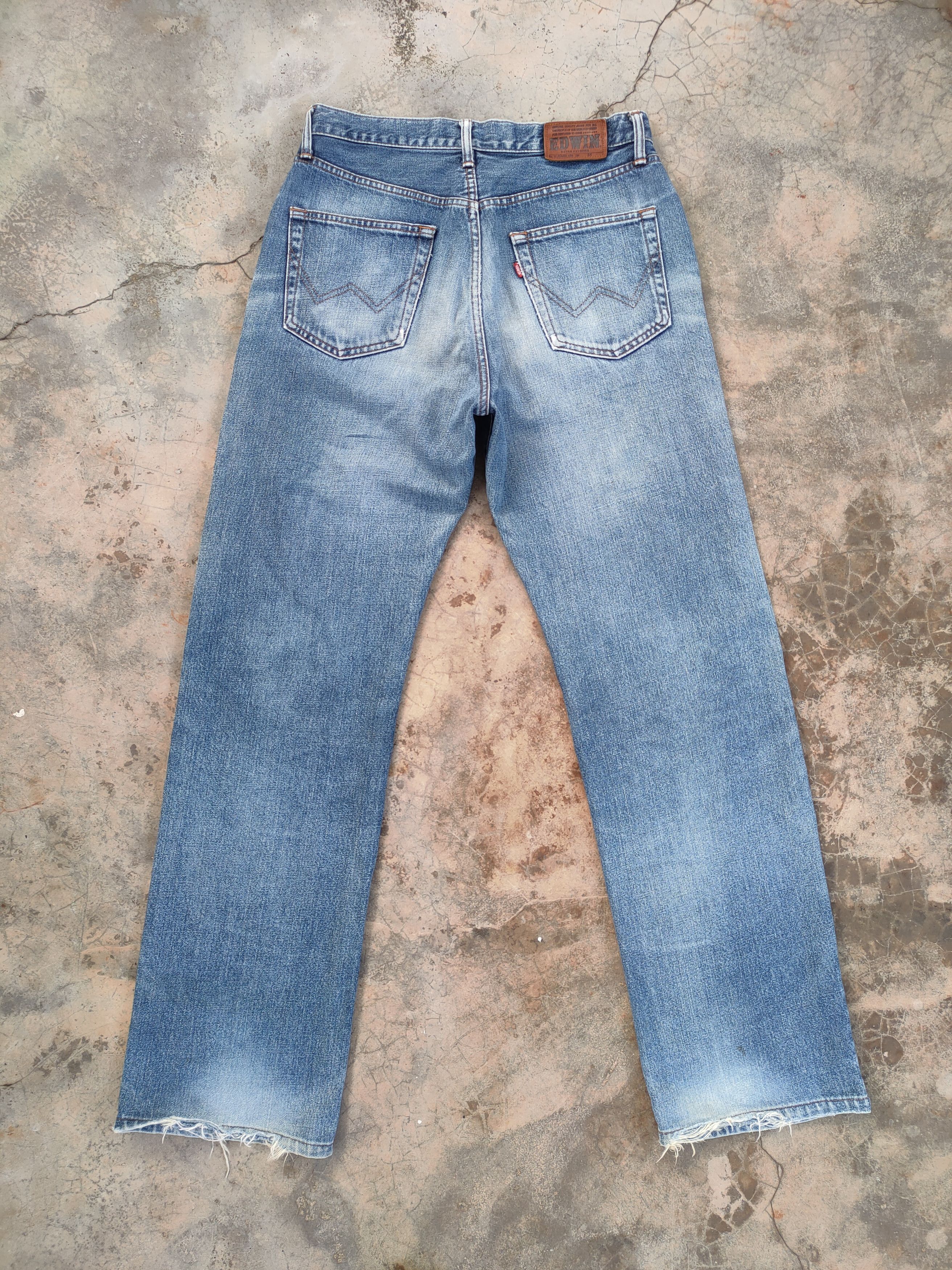 Japanese Brand EDWIN VINTAGE FADED DISTRESSED JEAN DENIM PANTS W32 Size US 32 / EU 48 - 10 Thumbnail