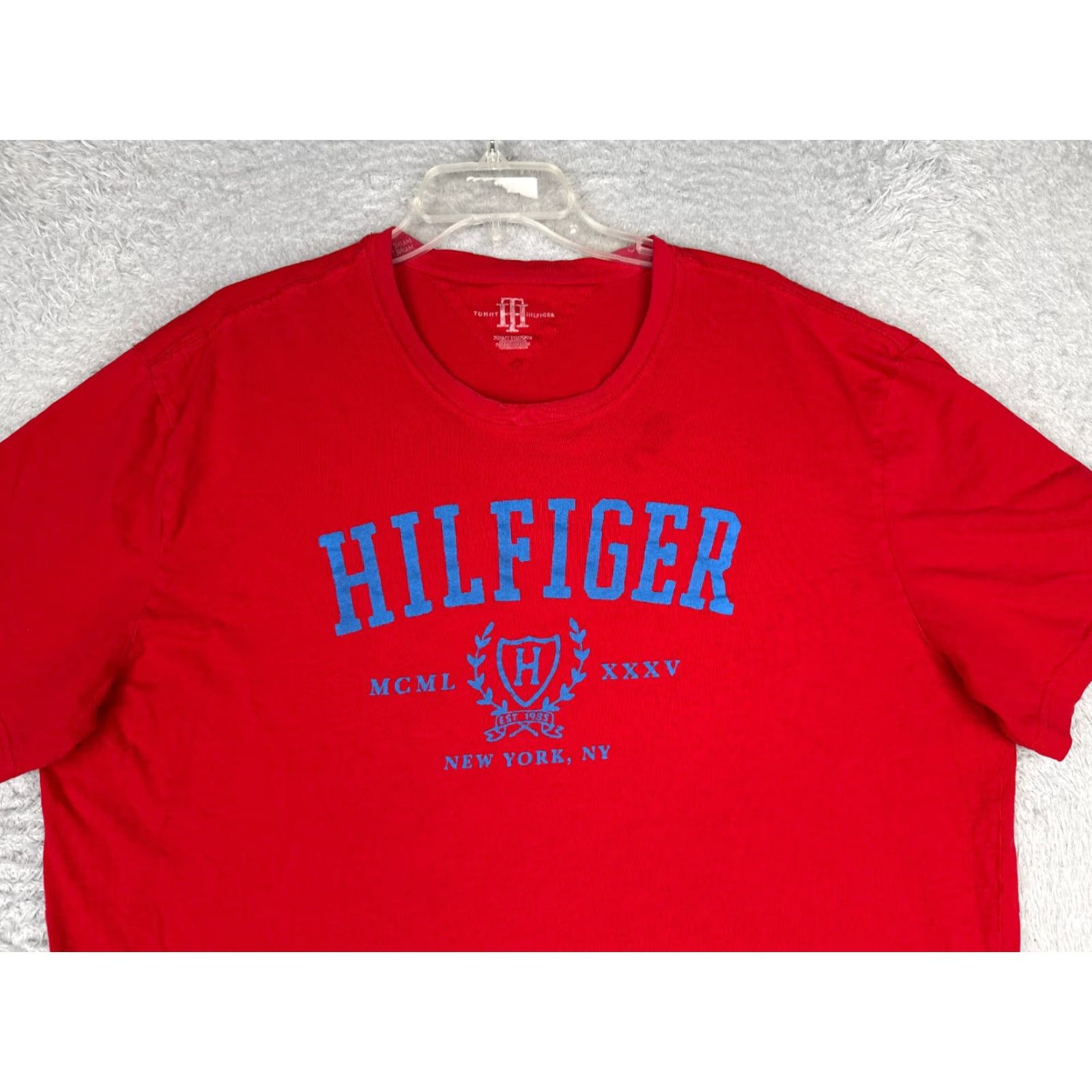 Tommy Hilfiger Tommy Hilfiger Shirt Adult 2XL Red 100% Cotton Crew Neck Embroidered Logo Mens Size US XXL / EU 58 / 5 - 4 Thumbnail