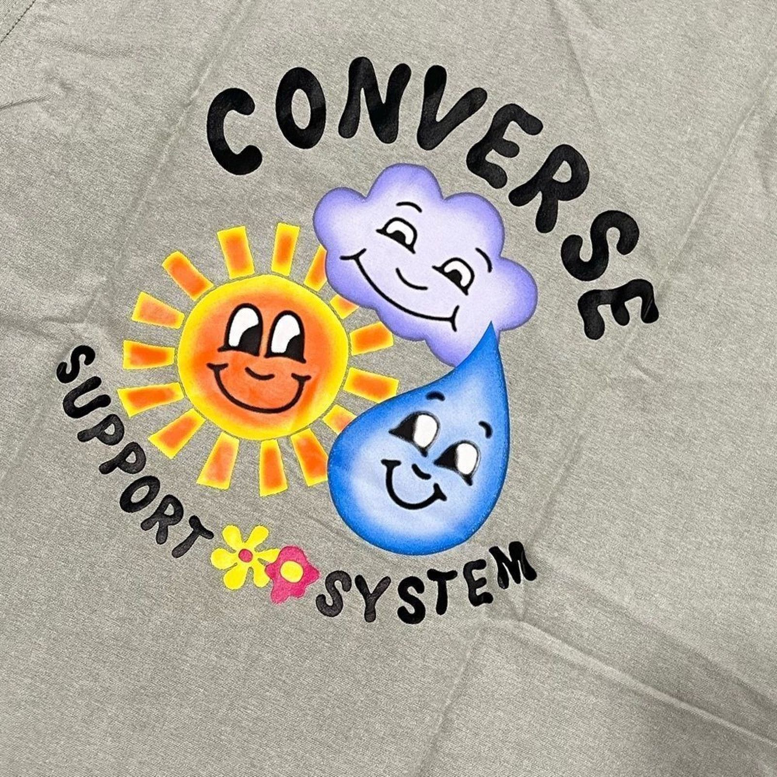 Converse NWT Converse Button-Up Shirt Back Print Short Sleeve Gray M Size US M / EU 48-50 / 2 - 5 Thumbnail