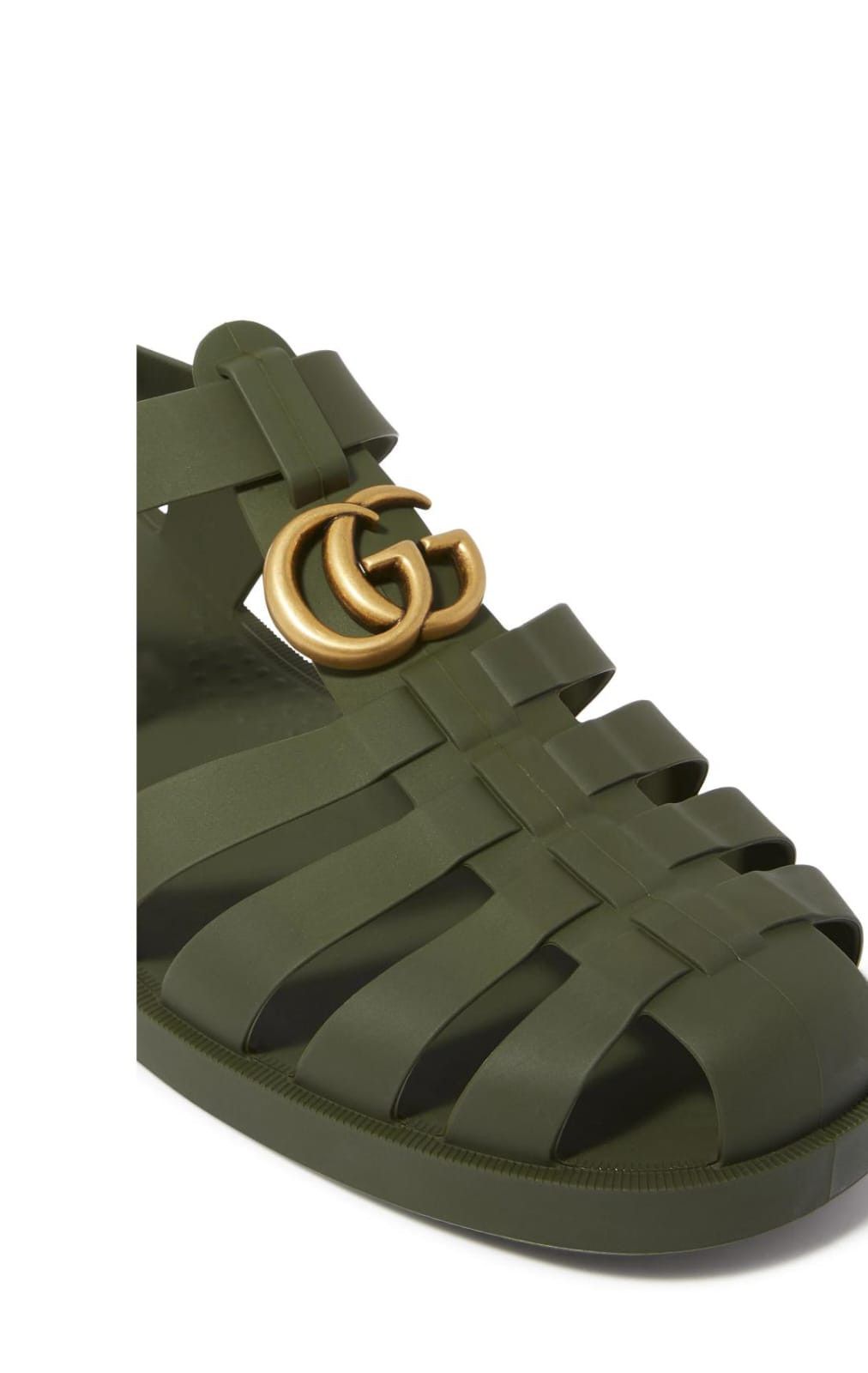 Gucci o1loc1c0625 Double G Rubber Sandals in Green Size US 8.5 / EU 41-42 - 3 Thumbnail
