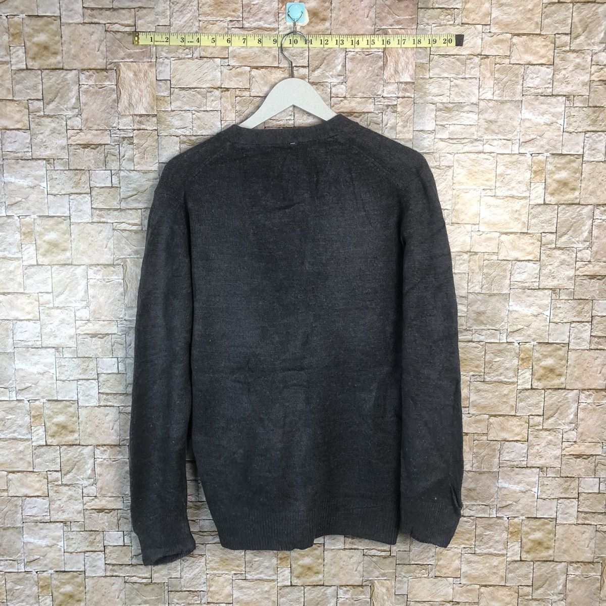 GU GU plain faded vintage Grey Knitwear cardigan #A2 Size US L / EU 52-54 / 3 - 12 Thumbnail