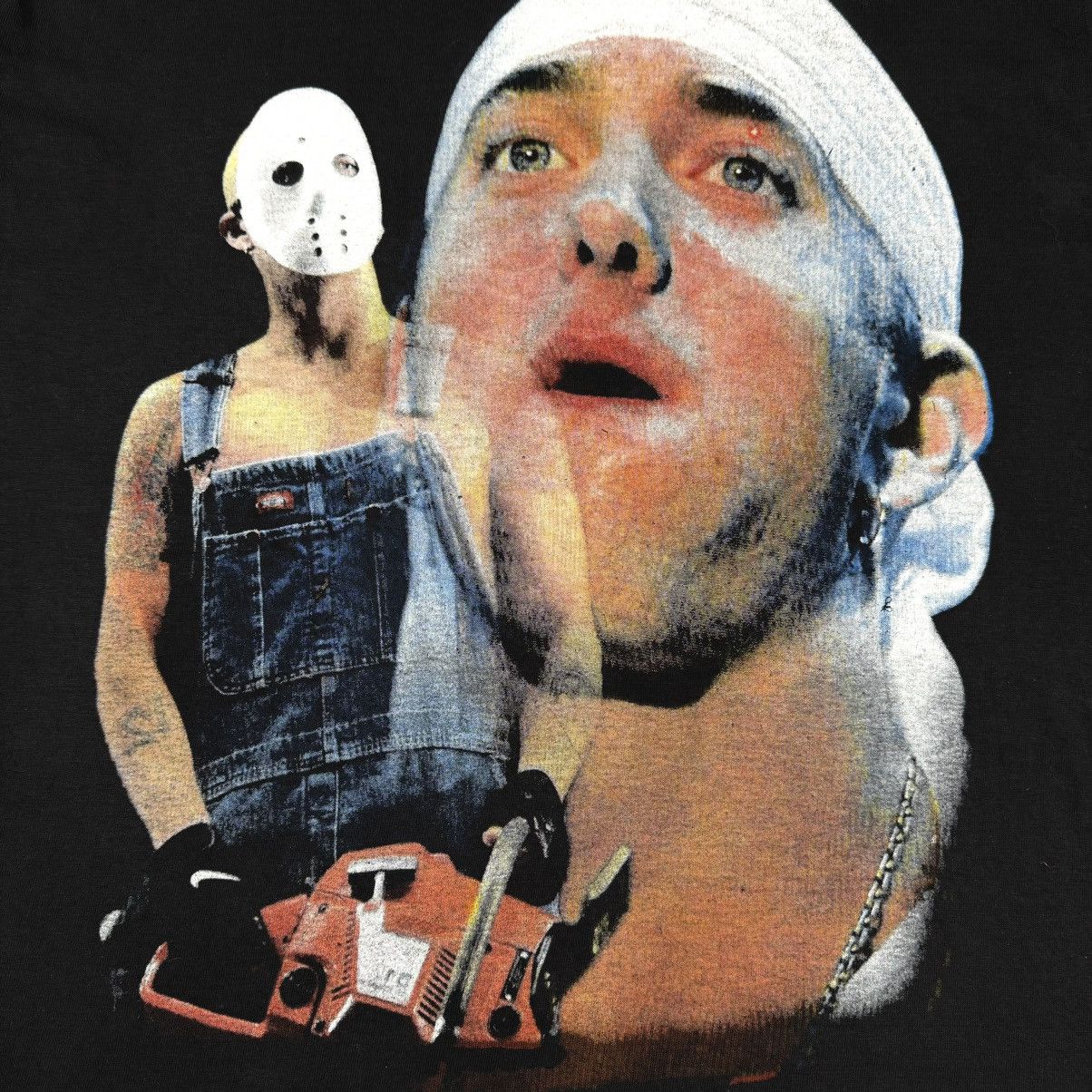 Rap Tees Vintage 90s Eminem Chainsaw Mask Rare Euro Rap T Shirt Size US L / EU 52-54 / 3 - 5 Thumbnail