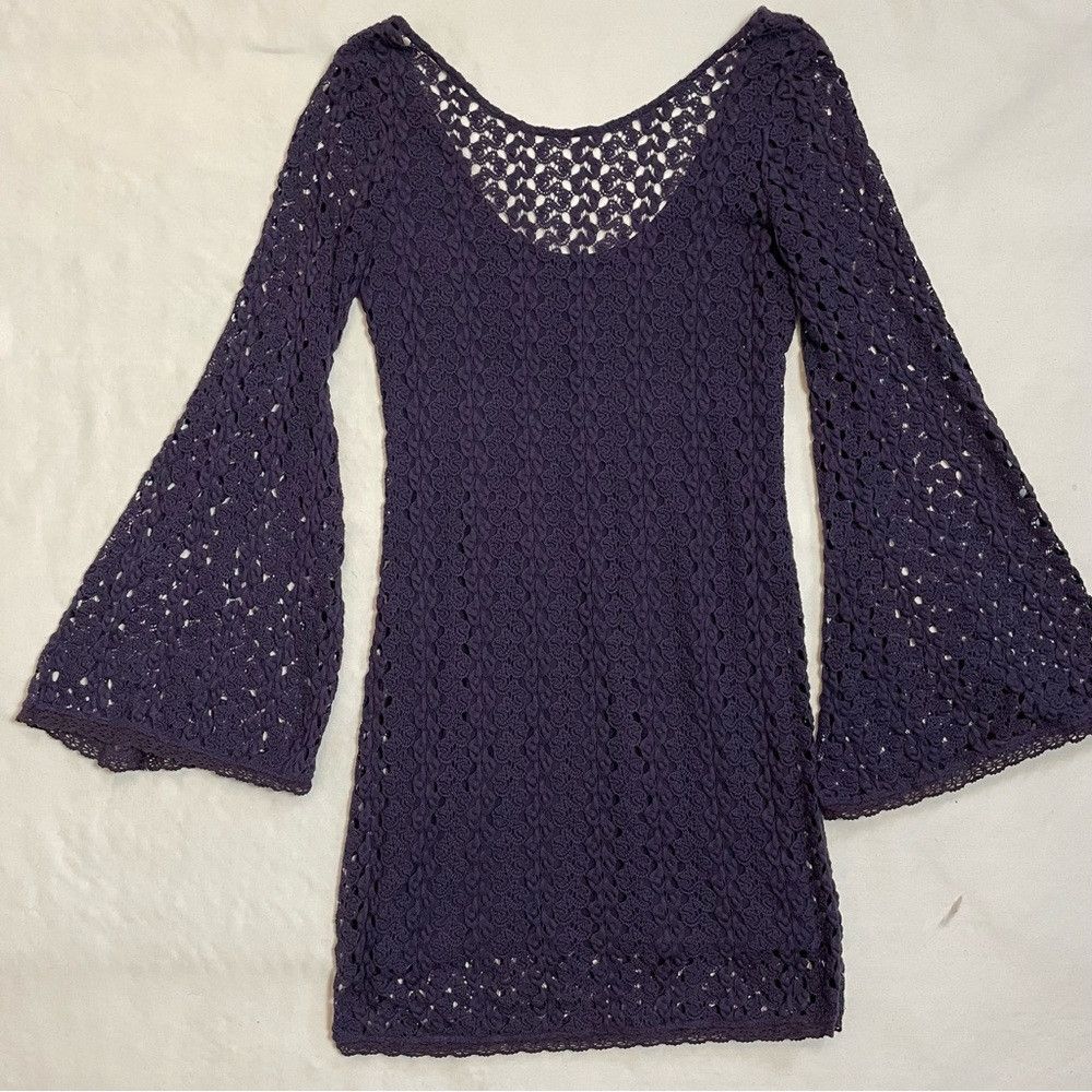 Free People Free People Gypsy Crochet Lace Purple Dress Size M Size M / US 6-8 / IT 42-44 - 6 Thumbnail