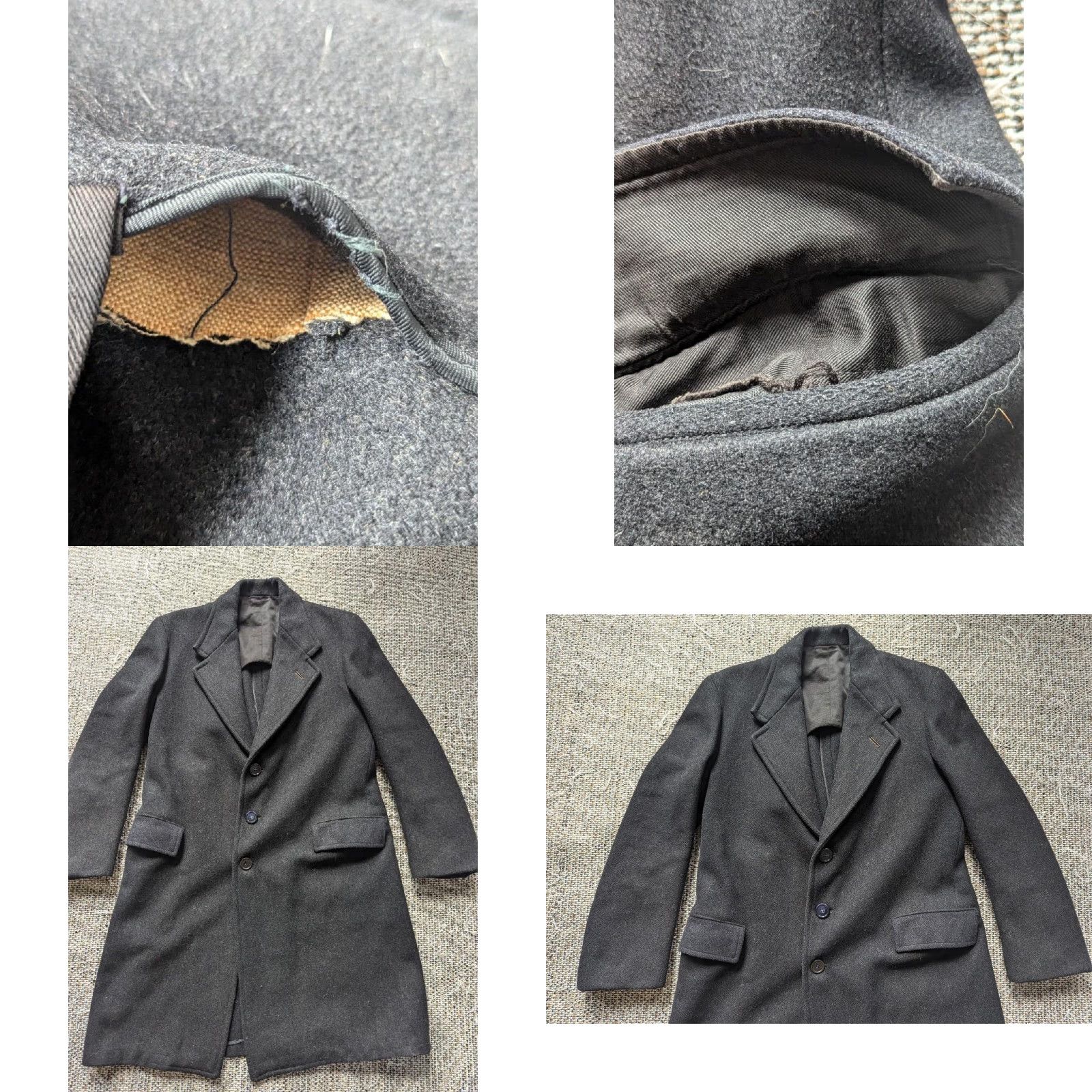 Vintage VINTAGE OVERCOAT heavy wool 40 black Men M coat Victorian 1900s Edwardian antique Size US M / EU 48-50 / 2 - 8 Thumbnail