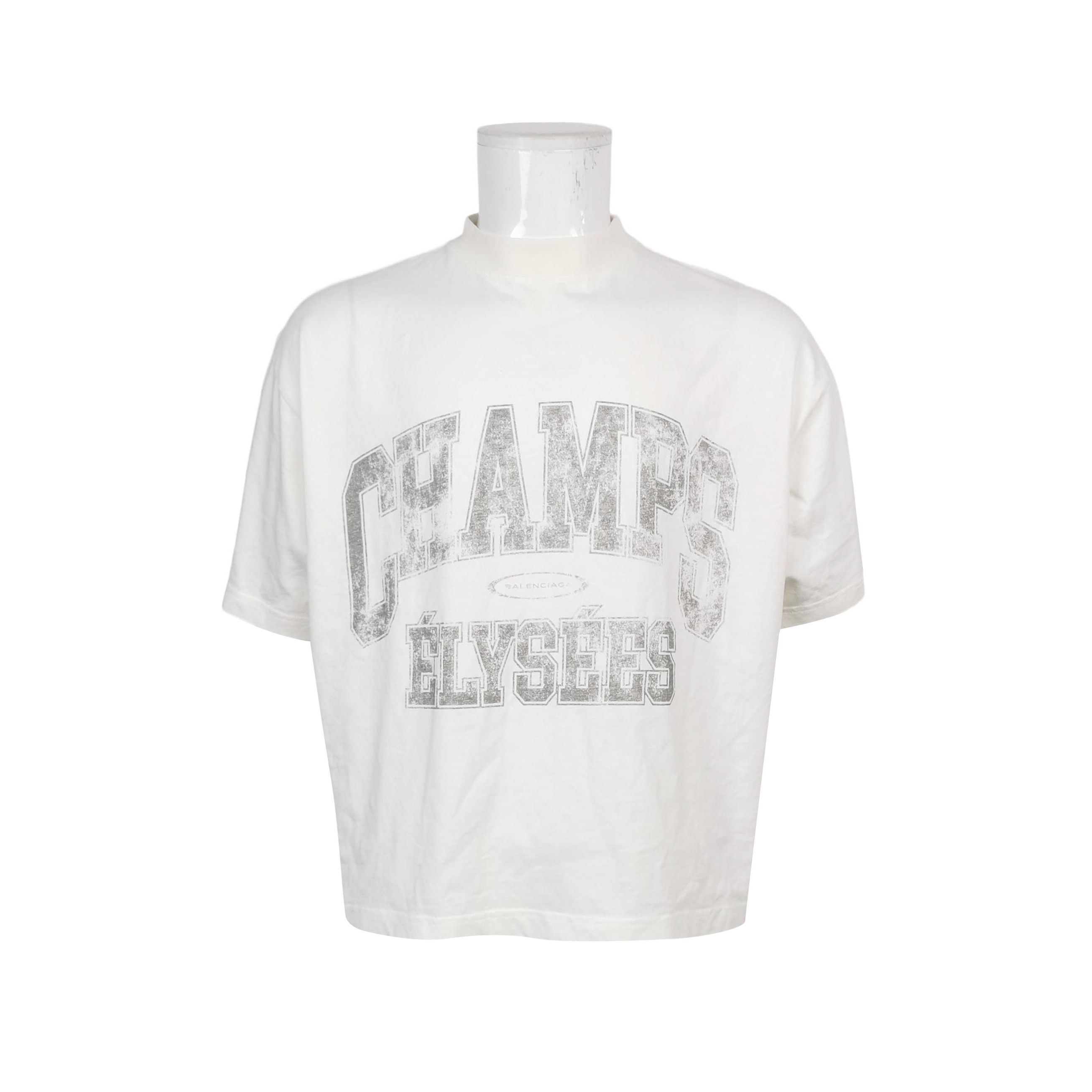 Balenciaga Balenciaga XS Cotton 'CHAMPS ELYSEES' Crew Neck T-Shirt Size US XS / EU 42 / 0 - 1 Thumbnail