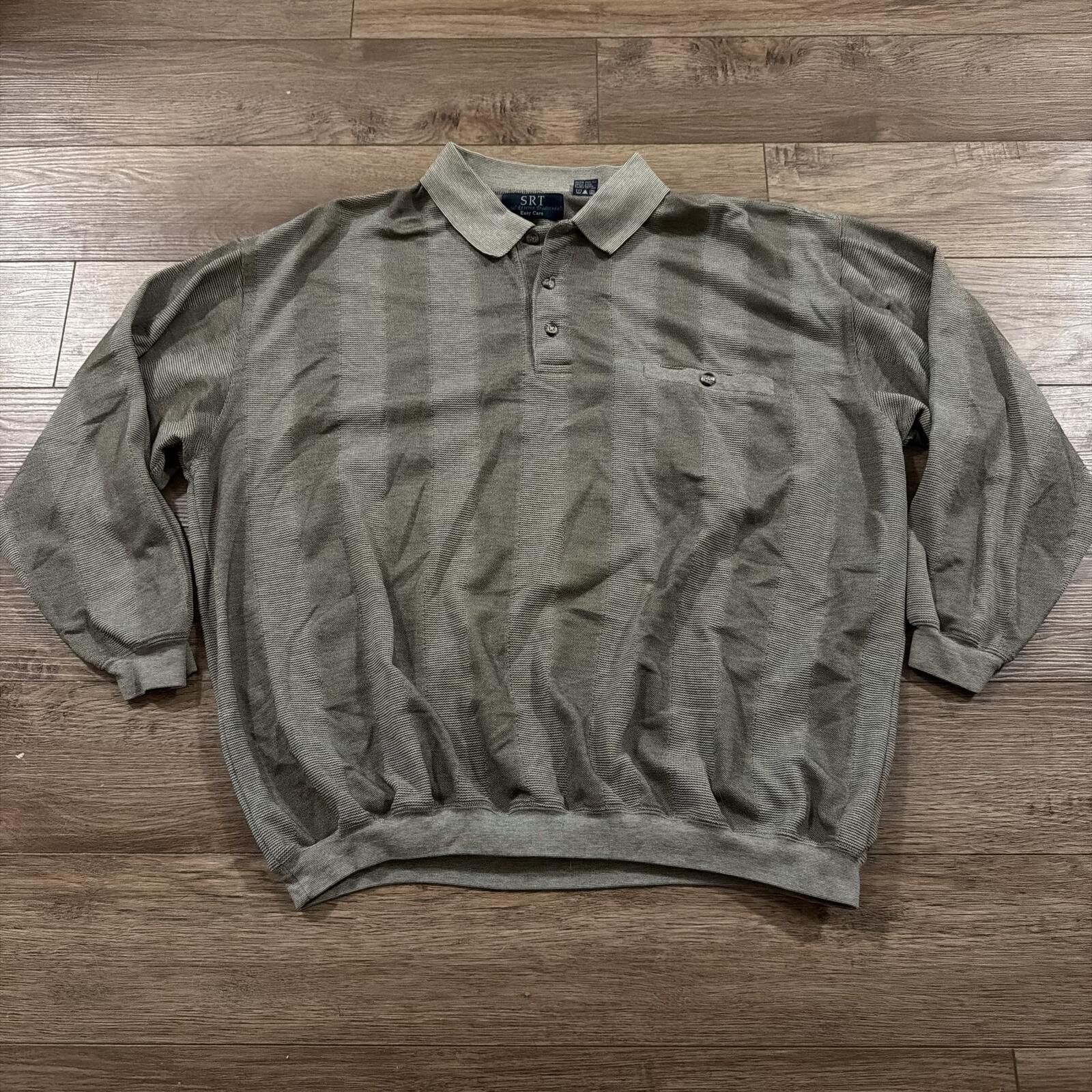 Other Vintage 90s Knit Polo Pullover Sweater Striped SRT Preppy 2X Size US XXL / EU 58 / 5 - 1 Thumbnail