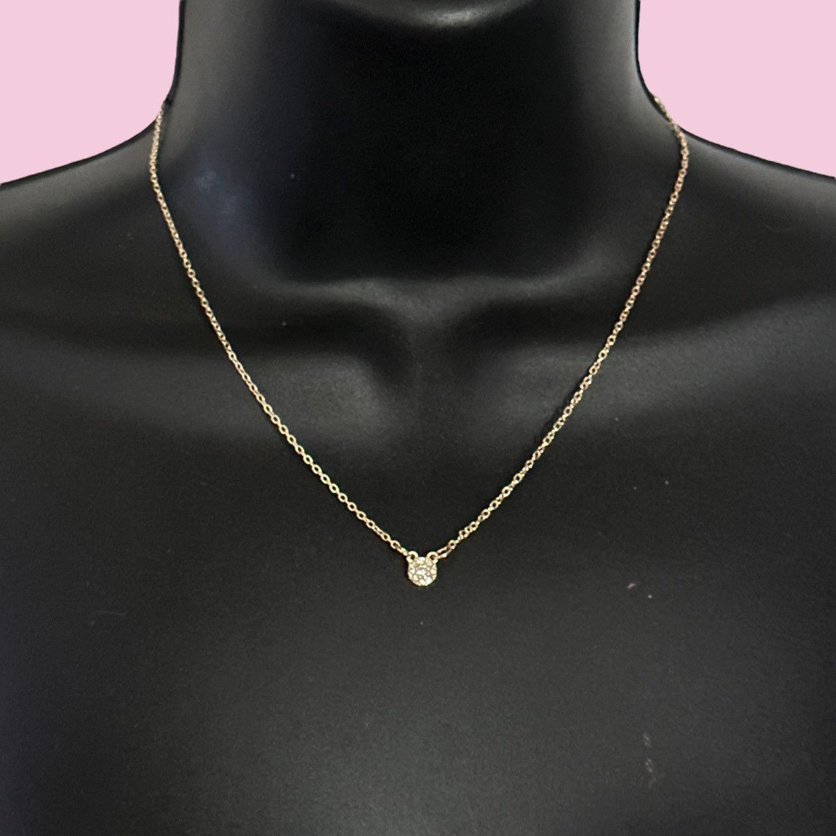 Other Dainty gold tone pave disc necklace Size ONE SIZE - 1 Thumbnail