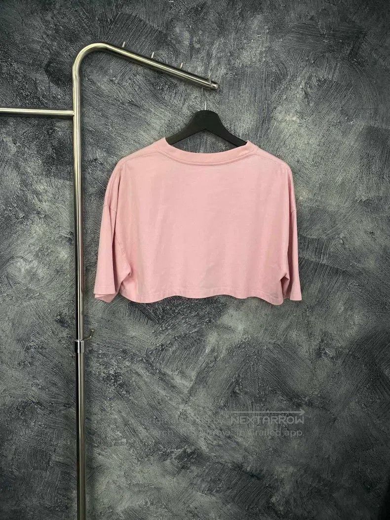 Loewe LOEWE Pink embroidered logo short-length short-sleeve T-sh Size XS / US 0-2 / IT 36-38 - 2 Thumbnail