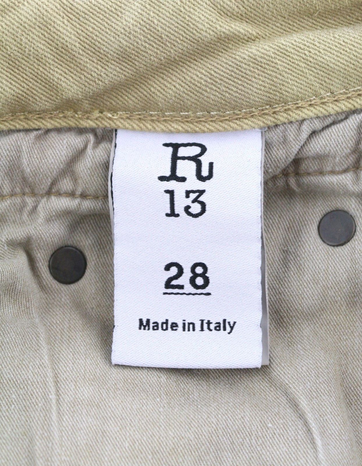 R13 BOY STRAIGHT 28 Khaki Stretch Washed Ankle Casual 86288 Size 28" / US 6 / IT 42 - 10 Thumbnail