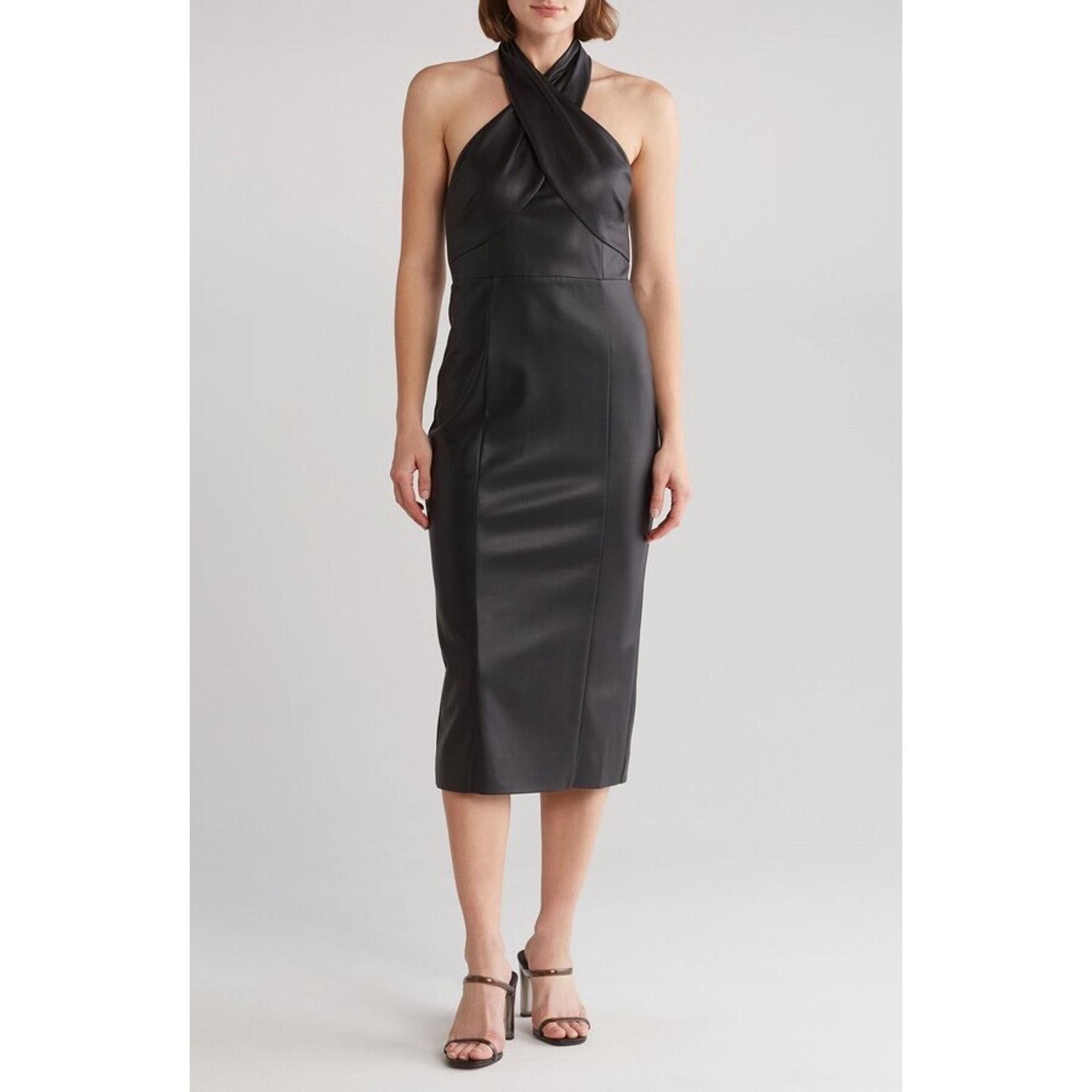 MILLY MILLY Women's Black Raven Faux Leather Size 28" / US 6 / IT 42 - 2 Thumbnail
