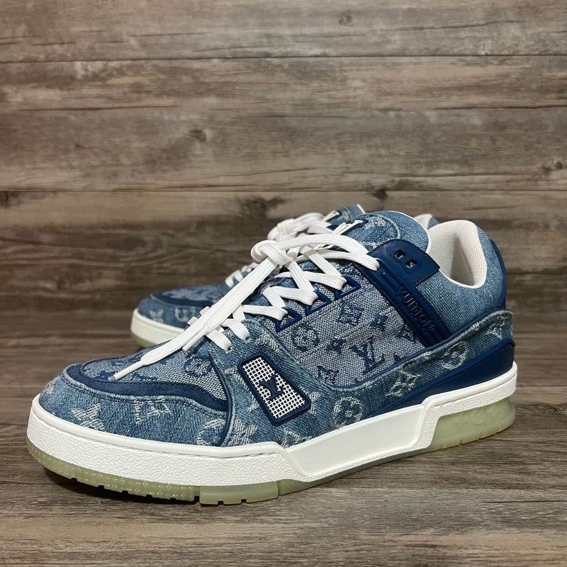 Louis Vuitton Louis Vuitton Denim Low-Top Trainer Sneakers 0089 Size US 8 / EU 41 - 1 Thumbnail