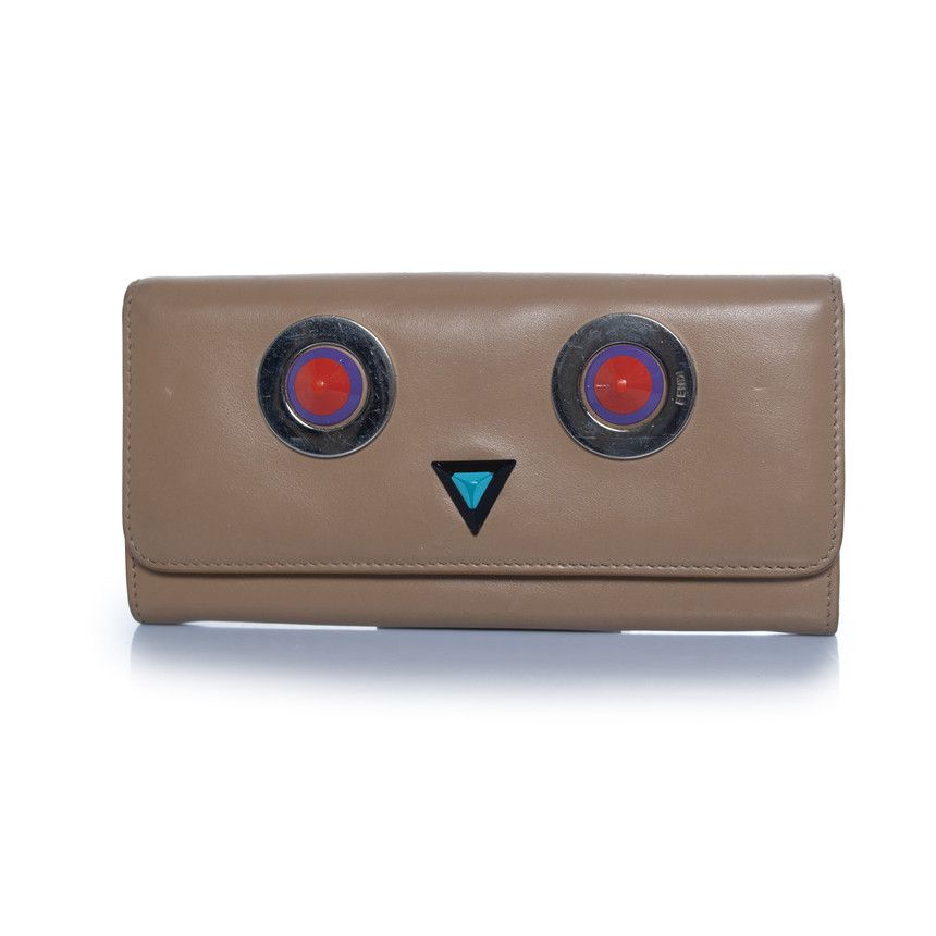 Fendi Fendi, calfskin beige leather bifold Hypnotize wallet Size ONE SIZE - 1 Thumbnail