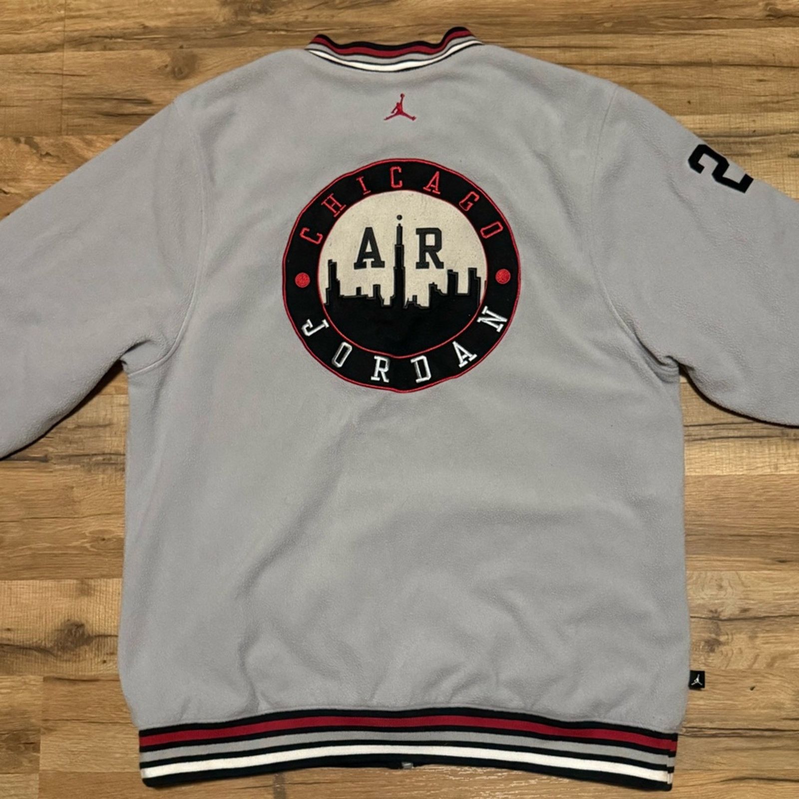 Jordan Brand Y2K Air Jordan Chicago Zip Up Fleece Bomber Jacket Size US XL / EU 56 / 4 - 2 Thumbnail