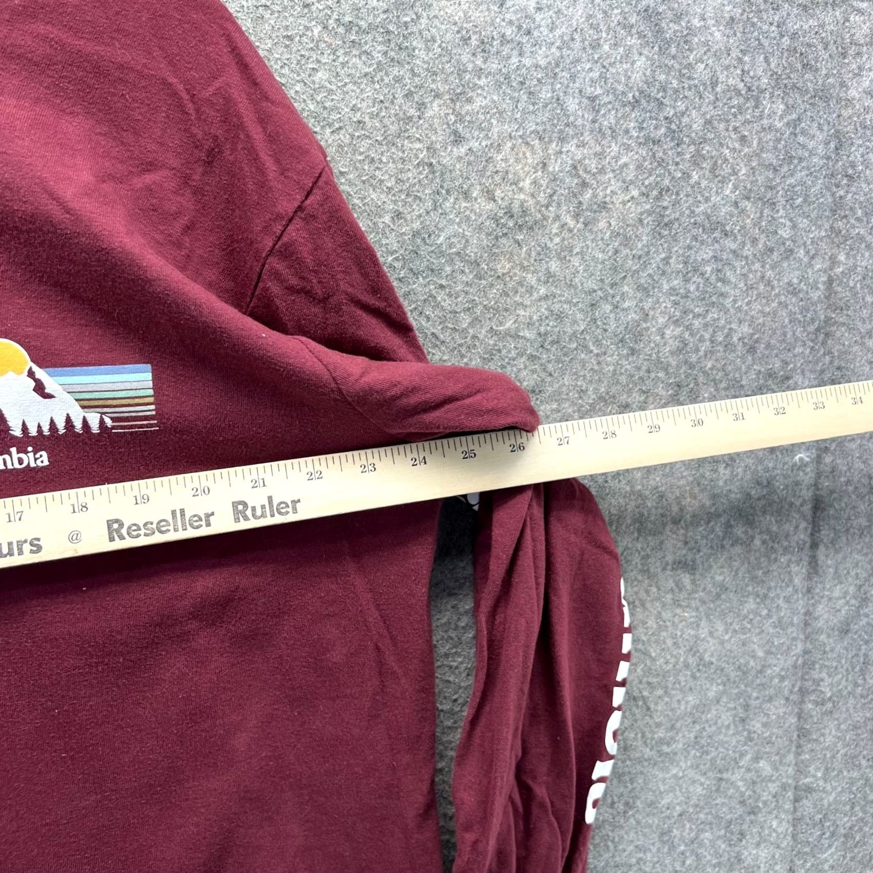 Vintage Columbia Shirt Mens XL Burgundy Long Sleeve Graphic Mountains Outdoor Cotton Tee Size US XL / EU 56 / 4 - 3 Thumbnail