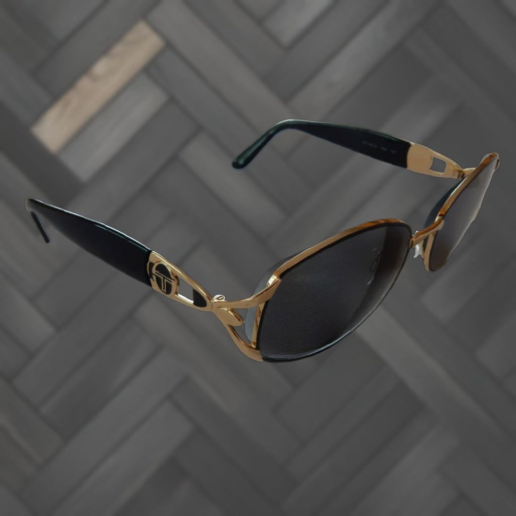 Sergio Tacchini VINTAGE Sergio Tacchini Sunglasses Frames Only Women Adult One Size Black & Gold Clear Prescription Size ONE SIZE - 1 Thumbnail