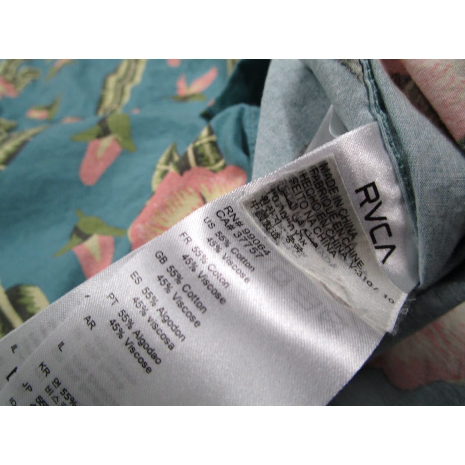 RVCA RVCA Shirt Mens Large Blue Luke Pelletier Special Edition Button-Up Hawaiian Floral Size US L / EU 52-54 / 3 - 4 Thumbnail