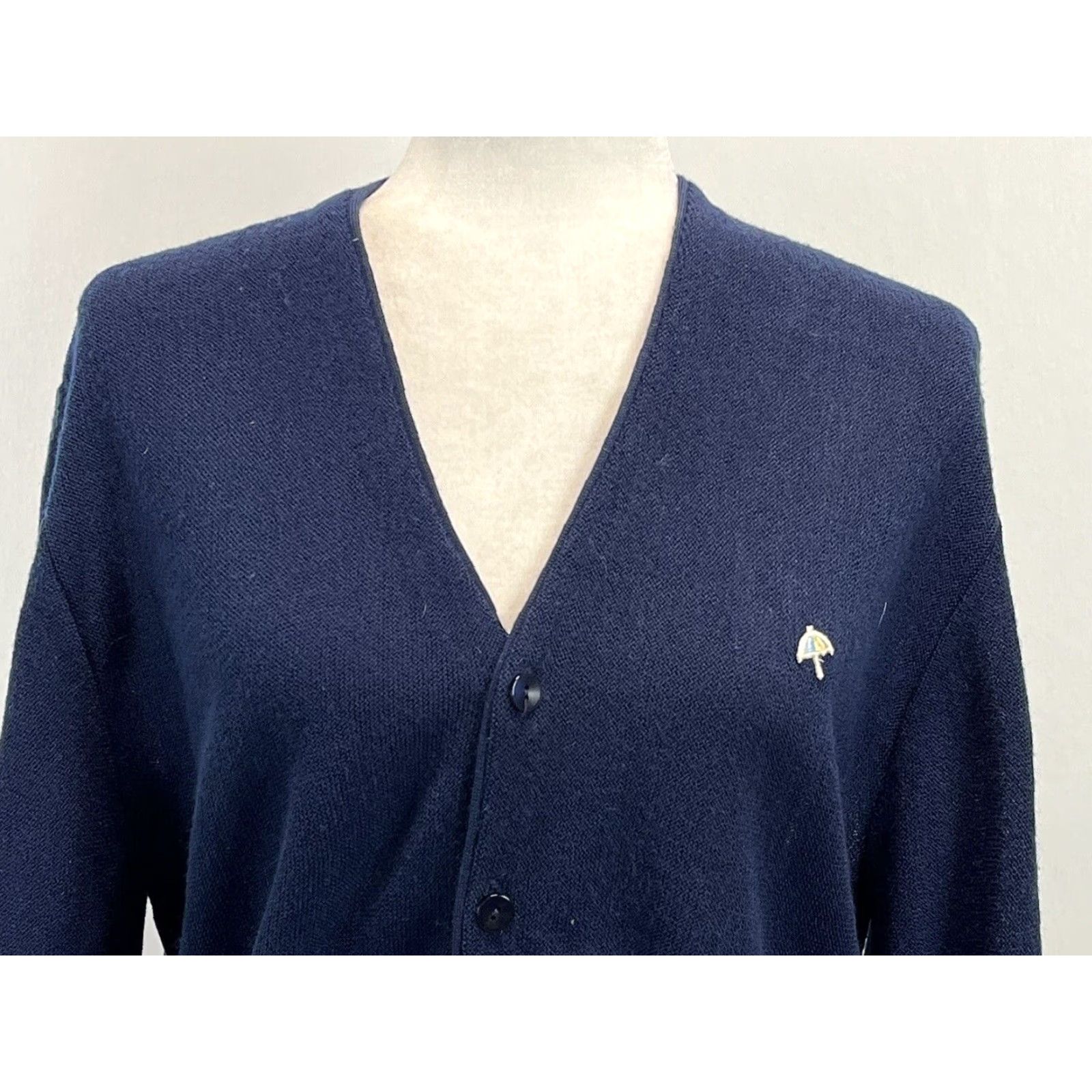 Vintage VINTAGE Arnie Sweater Sz Small Navy Cardigan Knit V-Neck Union Made USA Mens Size US S / EU 44-46 / 1 - 5 Thumbnail