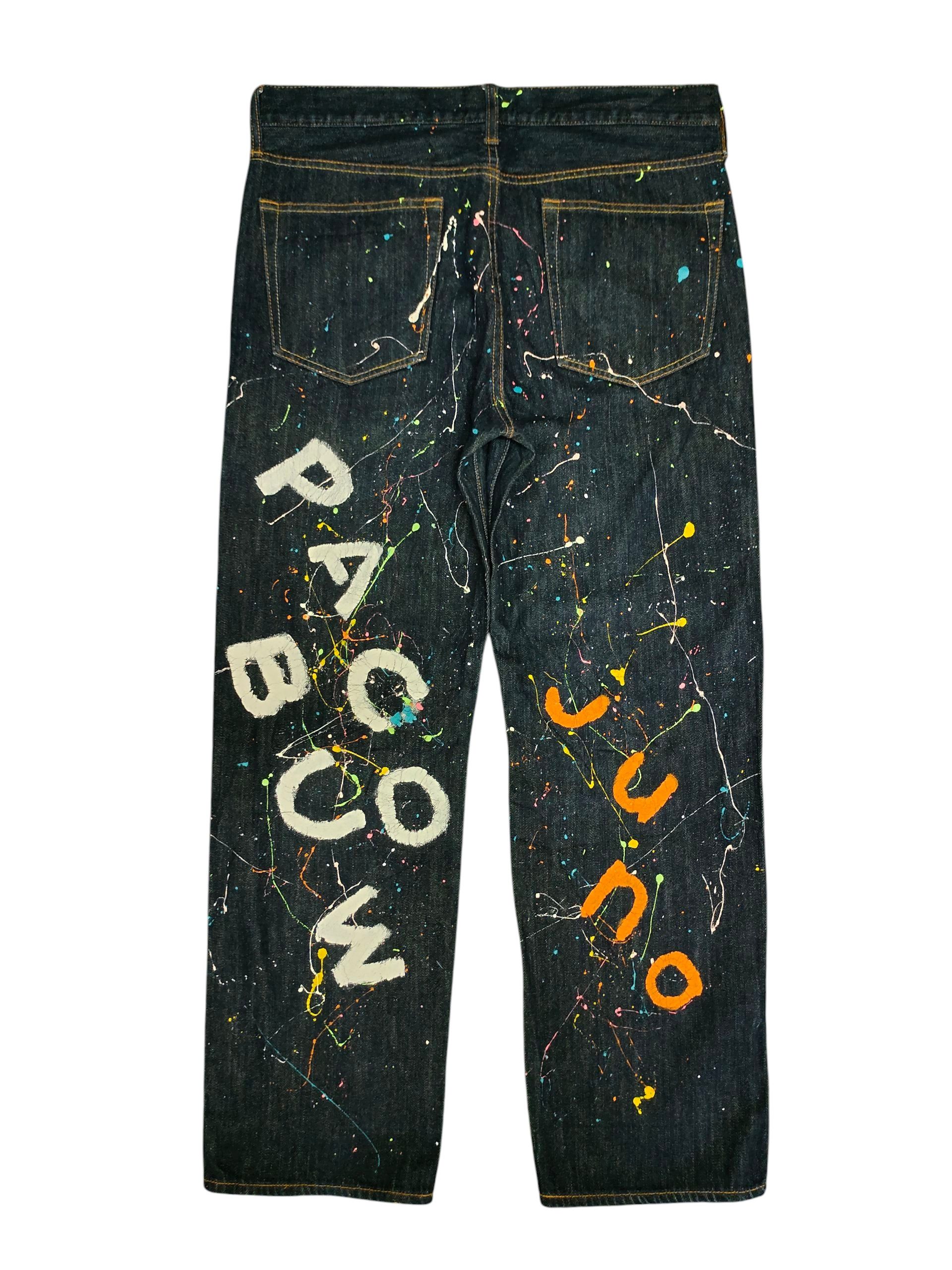 Hysteric Glamour Japanese Brand GU 'Paco Buw Juno' Paint Spash Denim Jeans Size US 34 / EU 50 - 1 Thumbnail