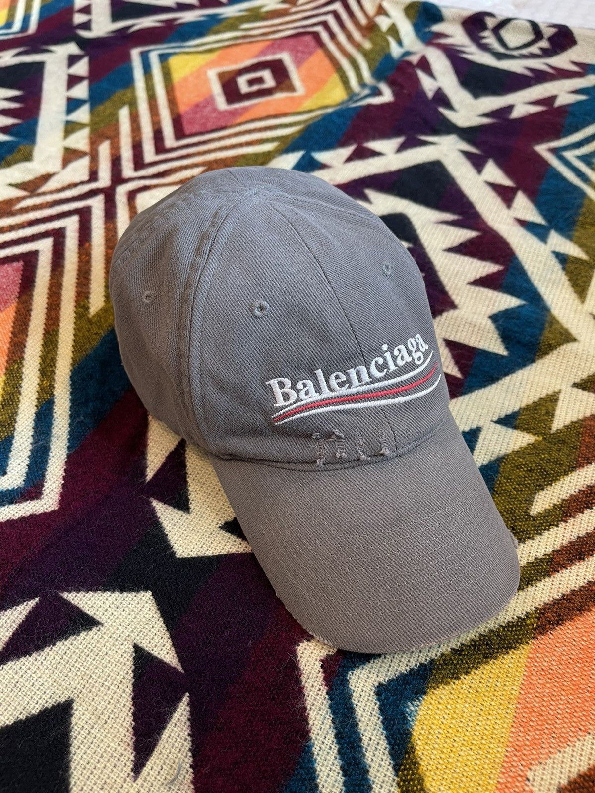 image of Balenciaga Campaign Hat in Grey, Men's