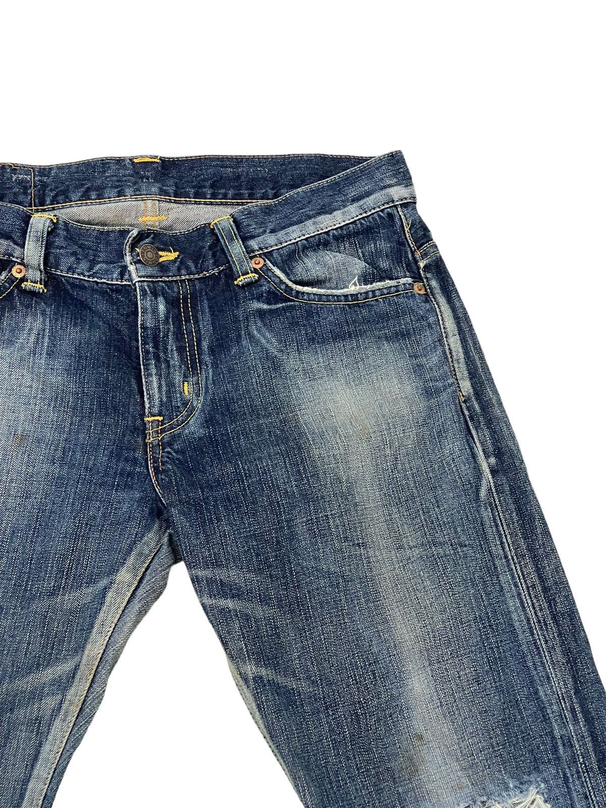 Edwin Flare Jeans Edwin Japan Faded Distress Boot Cut 7🟦9 Size US 32 / EU 48 - 9 Thumbnail