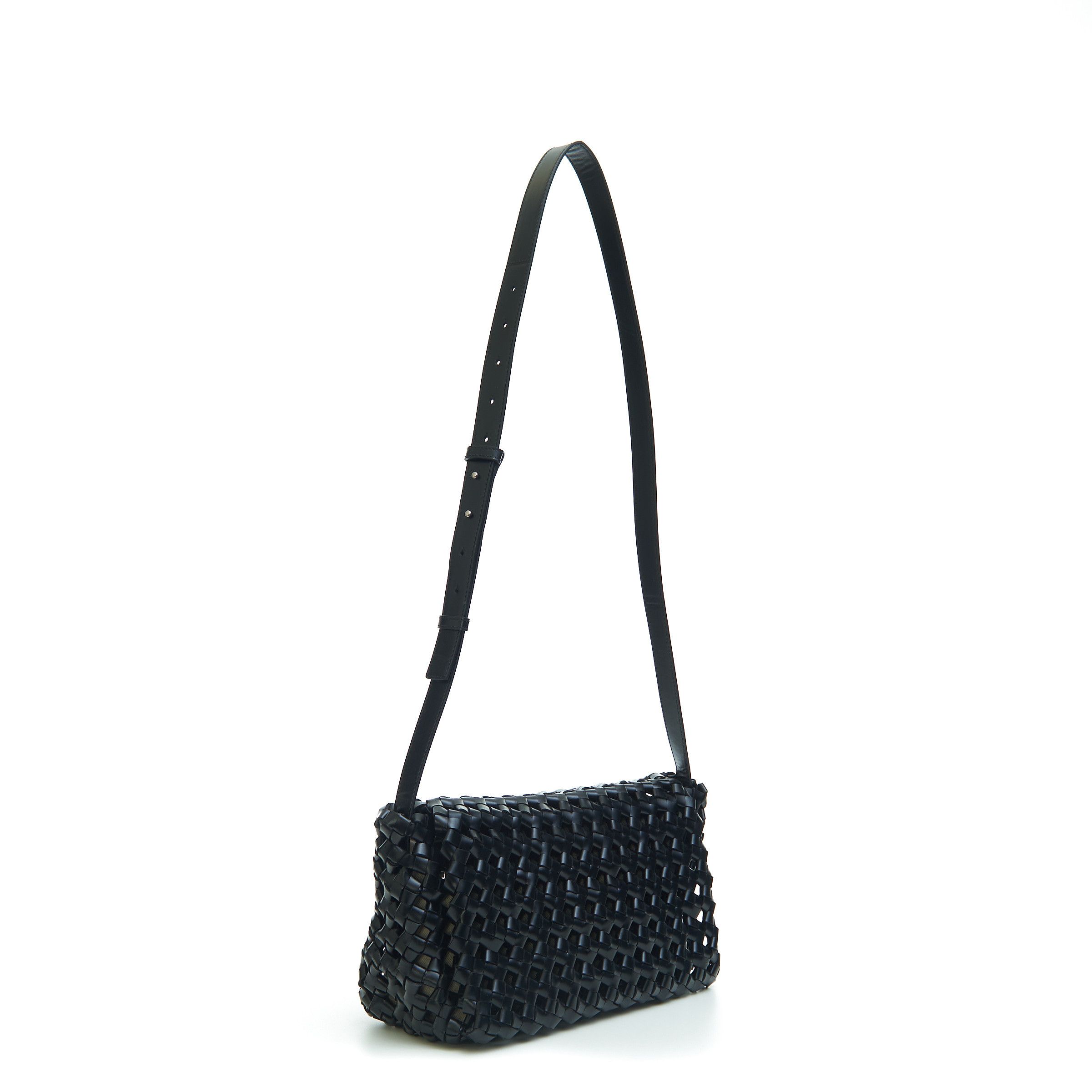 Bottega Veneta BV WINDOW Crossbody Bag in Black Woven Crochet Leather Size ONE SIZE - 11 Thumbnail