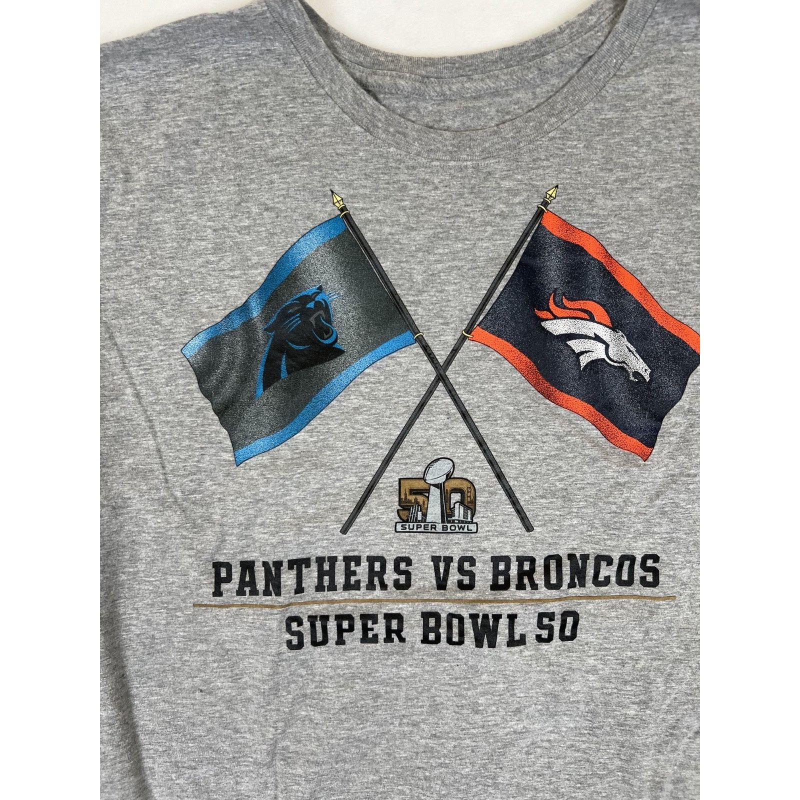 Nike Nike Denver Broncos Vs Panthers Super Bowl 50 Flag Banner T- Size US XXL / EU 58 / 5 - 2 Thumbnail
