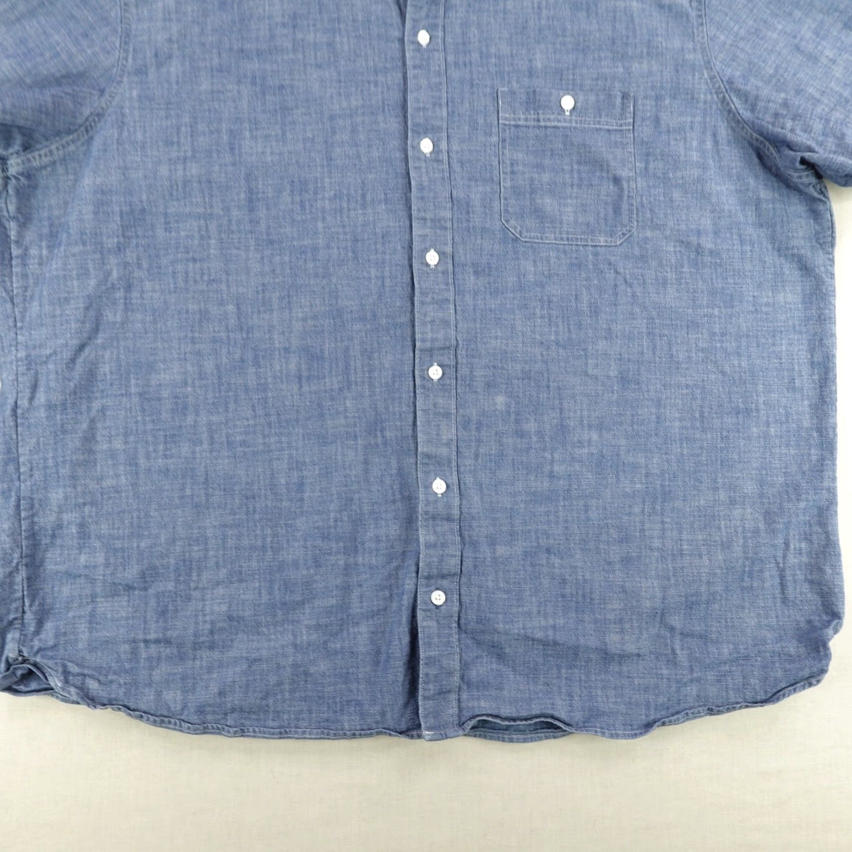 Vintage LL Bean Shirt Mens 2XL Blue Chambray Button Up Comfort Stretch Traditional Fit Size US XXL / EU 58 / 5 - 4 Thumbnail
