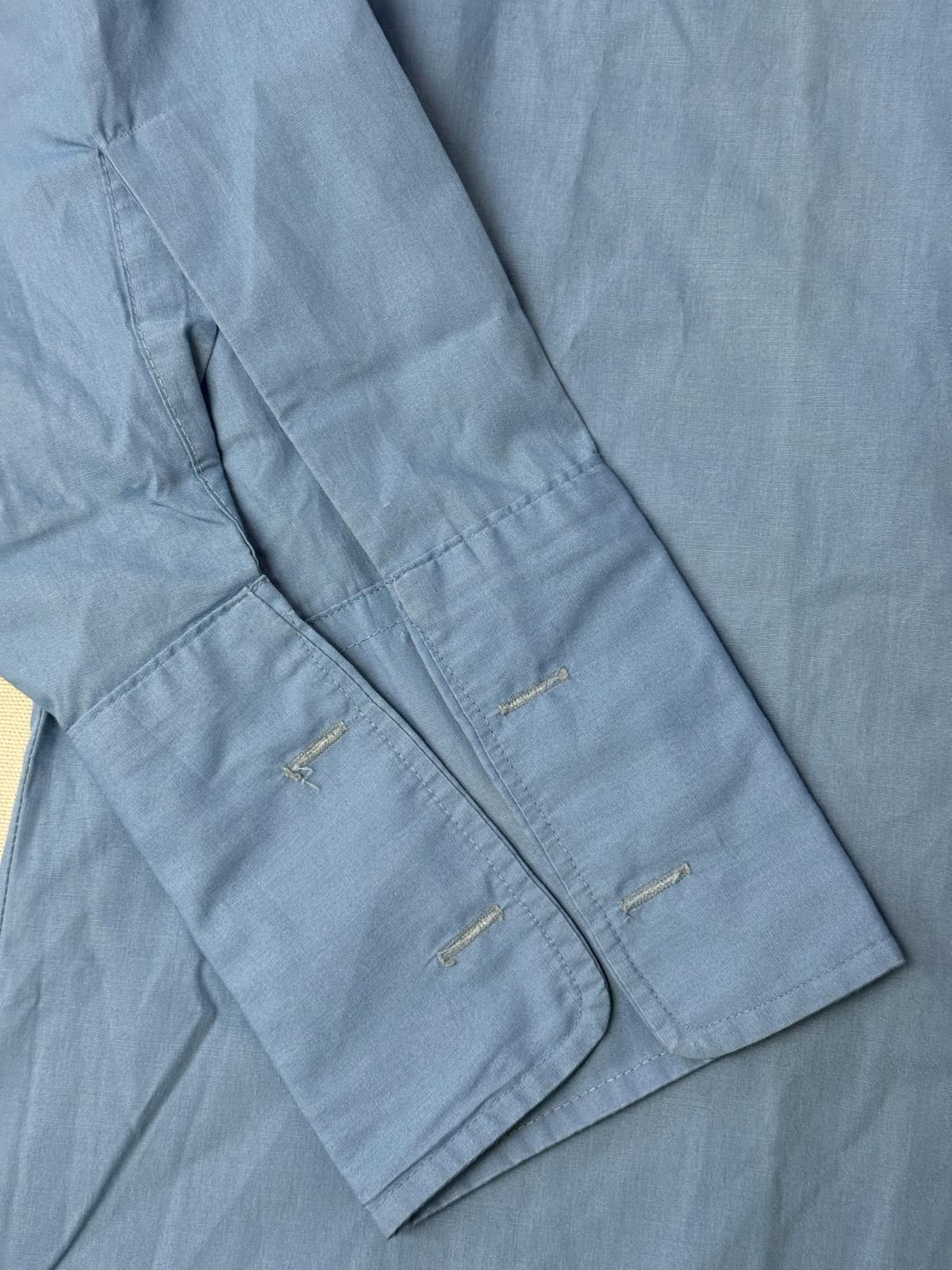 Designer VTG Manhattan DQ Traditionals Blue LS Button Up XL Size 44R - 4 Thumbnail