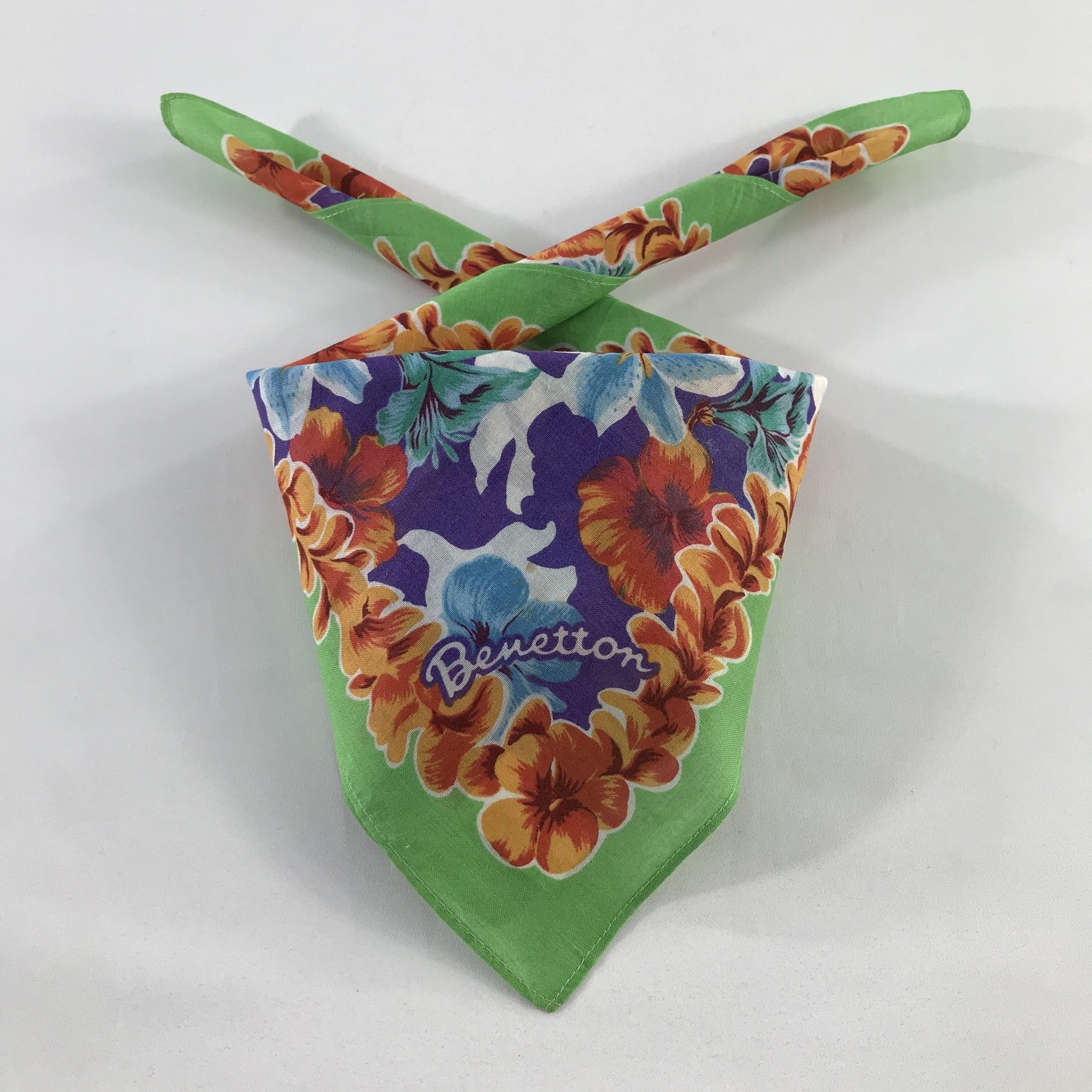 Benetton × Vintage Benetton Bandana / Handkerchief / Neckerchief - S963 Size ONE SIZE - 3 Thumbnail