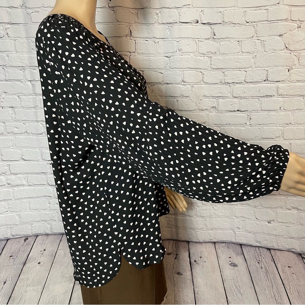 Adrianna Papell NWT New $79 Adrianna Papell Heart Printed Long Pleated Slee Size L / US 10 / IT 46 - 2 Thumbnail