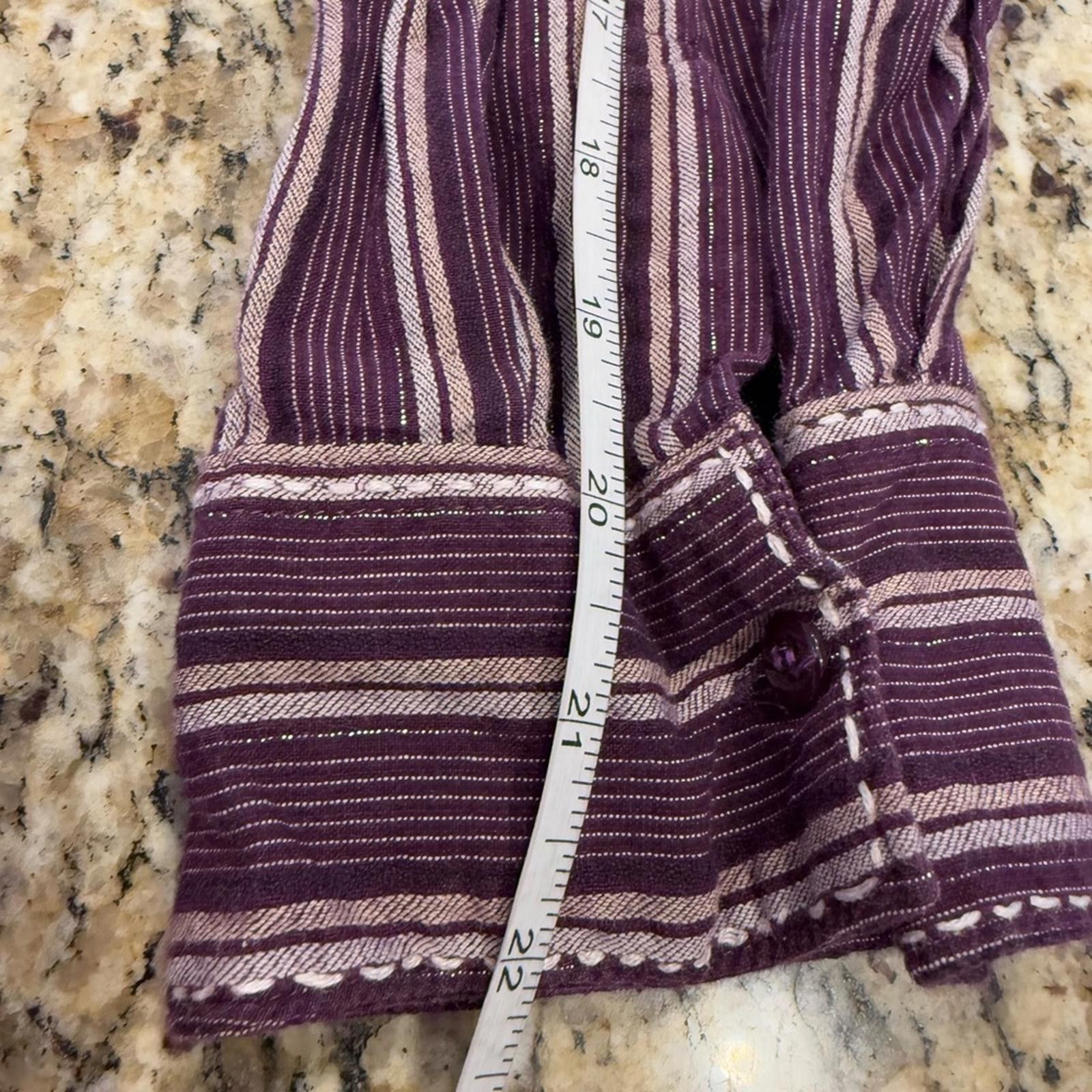 Other Liz & Me burgundy metallic striped shirt plus size 3X Size 3XL / US 20-22 - 8 Thumbnail