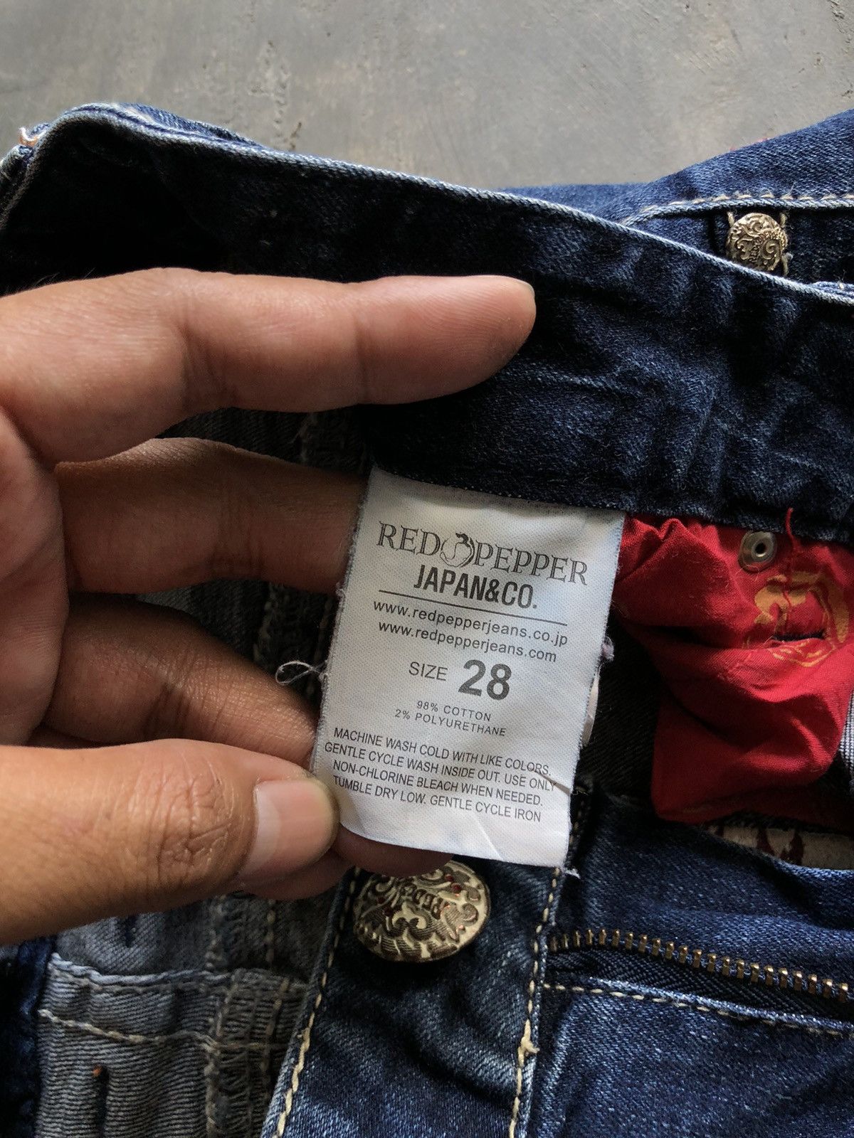 Japanese Brand Mud Max Red Papper Flared jeans Low Rise Size US 31 - 8 Thumbnail