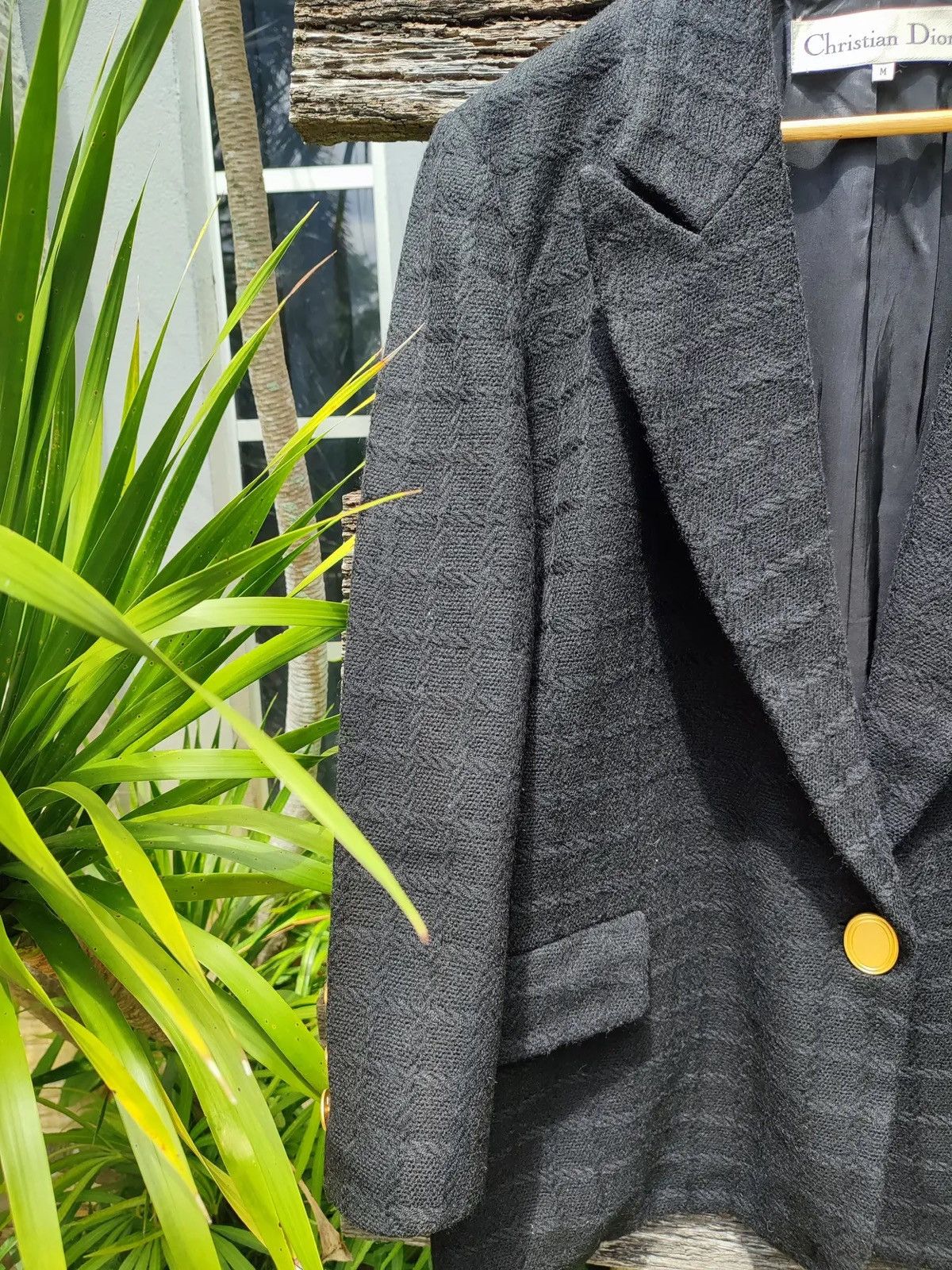 Christian Dior Monsieur Christian Dior Black Textured Wool Blazer – Classic Tailored Size M / US 6-8 / IT 42-44 - 3 Thumbnail