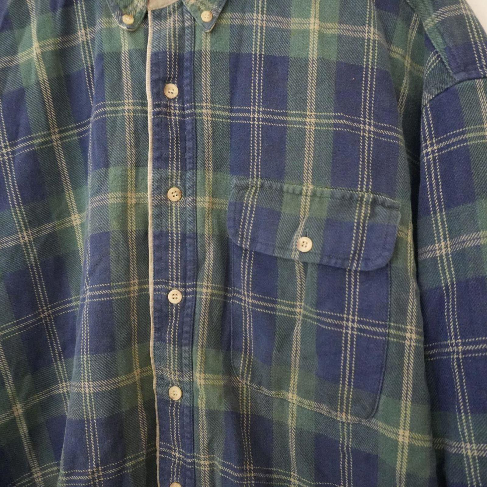 Other Points West Button Down Shirt Men's XL Green/Blue Cotton Size US XL / EU 56 / 4 - 2 Thumbnail