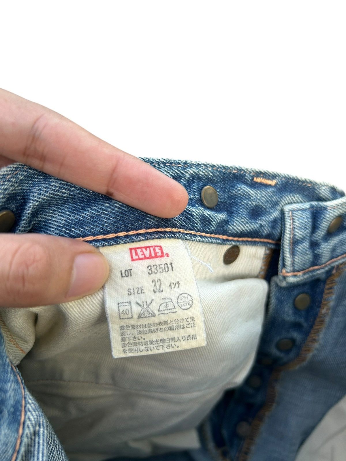 Kapital Vintage Levis Big E Selvedge Buckle Back Thrashed Denim Jean Size US 30 / EU 46 - 17 Thumbnail