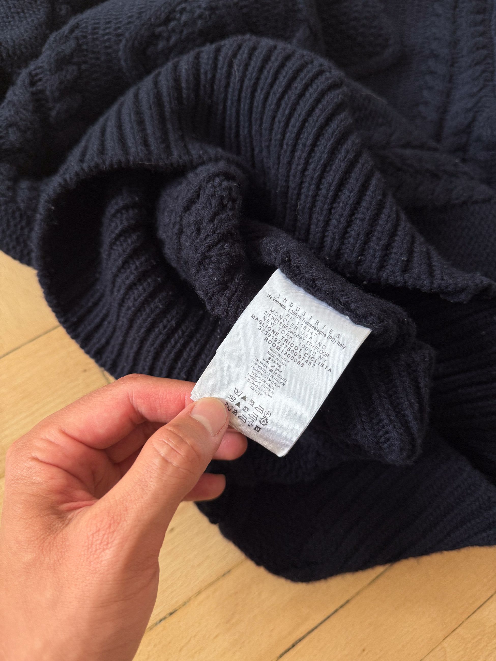 Moncler Gamme Bleu Thom Browne cable knit sweater size XL