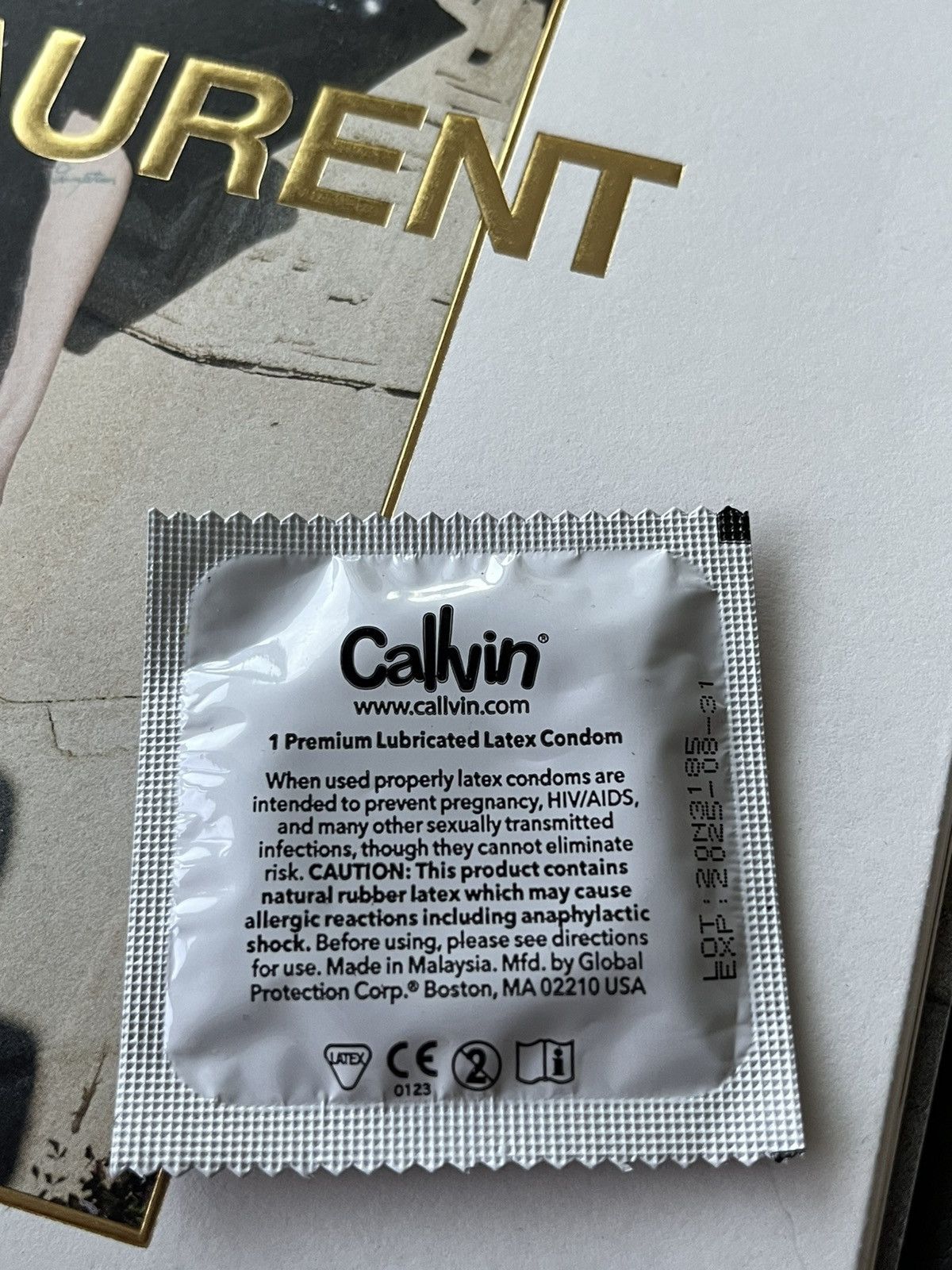 Hedi Slimane × Saint Laurent Paris × Yves Saint Laurent Saint Laurent Super Rare Not for sale Logo Condom Size ONE SIZE - 3 Thumbnail
