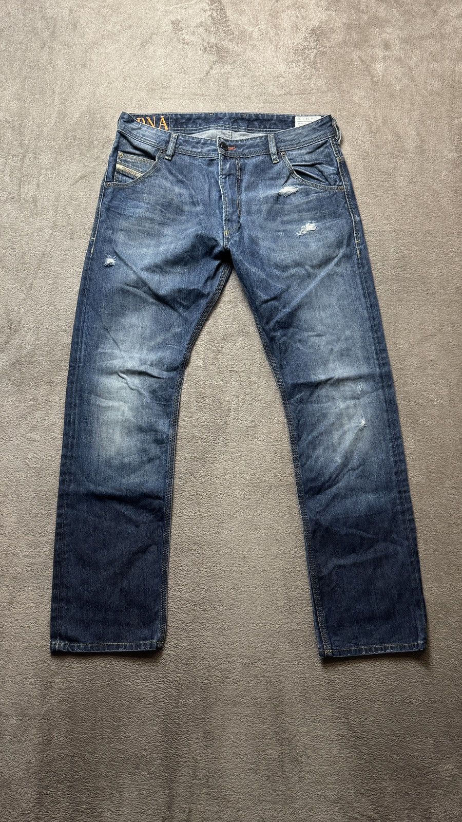 Japanese Brand Diesel Krooley Y2K Wash Faded Ripped Jeans LGB ifsixwasnine Size US 34 / EU 50 - 1 Thumbnail