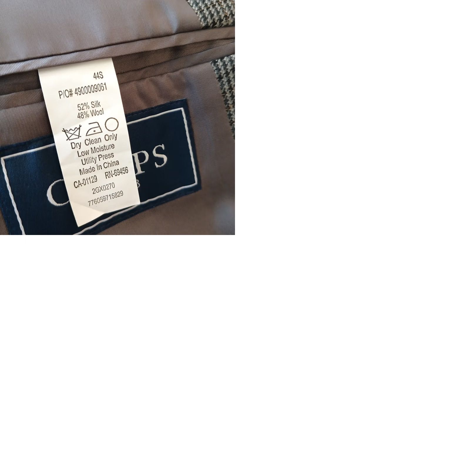 Chaps Chaps Blazer Mens 44 Short Gray Plaid Silk Wool Blend Two-Button Single Vent Size US 44 / EU 60 - 9 Thumbnail