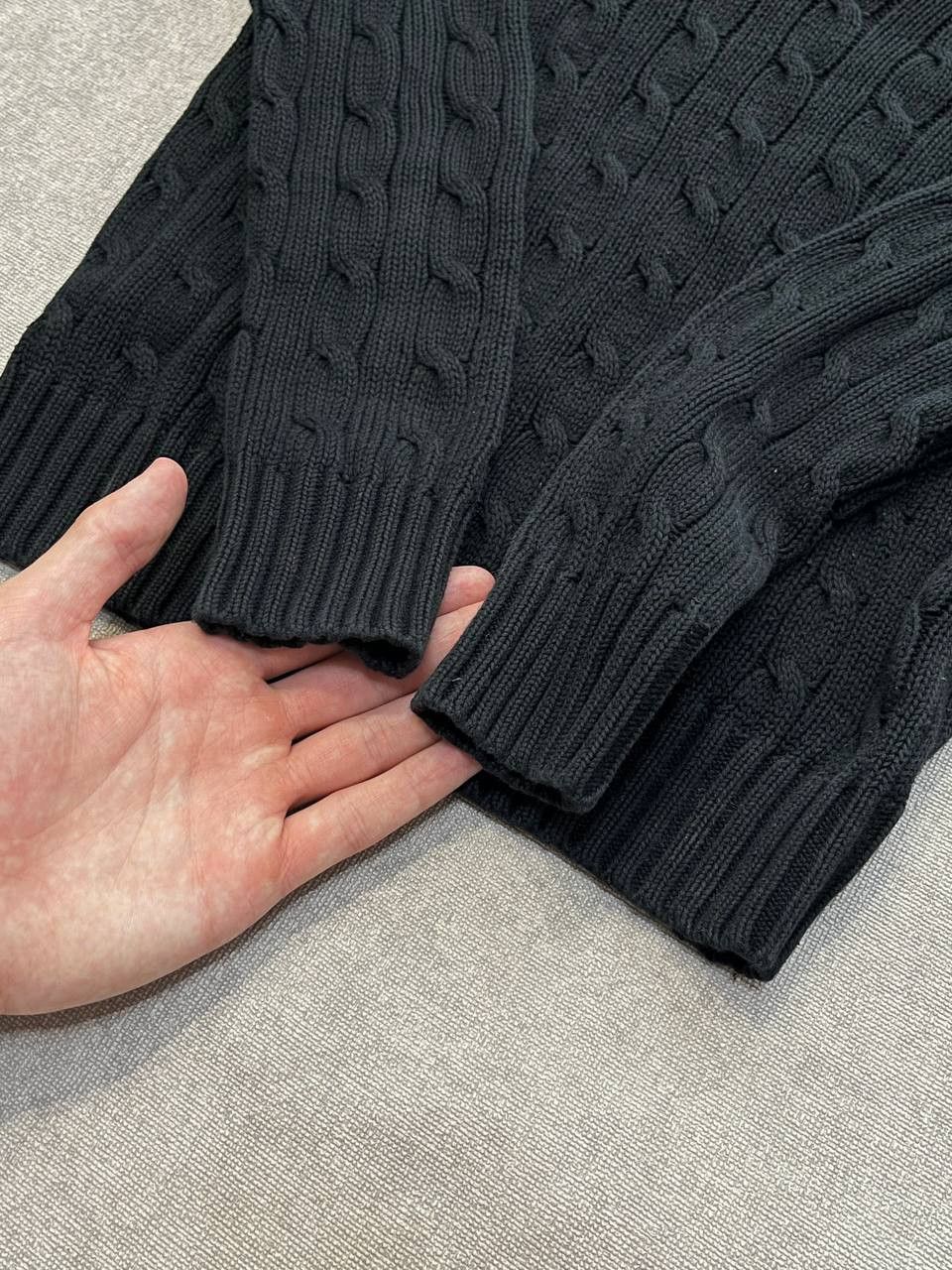 Polo Ralph Lauren Polo Ralph Lauren V - Neck Cable Knit Sweater Black Women`s Size S / US 4 / IT 40 - 4 Thumbnail