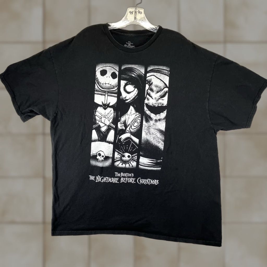 Disney Disney Tim Burton Nightmare Before Christmas T Shirt 2XL Mens Black Cotton Graphic Print Crew Neck Short Sleeve Halloween Christmas Men Size US XXL / EU 58 / 5 - 1 Thumbnail