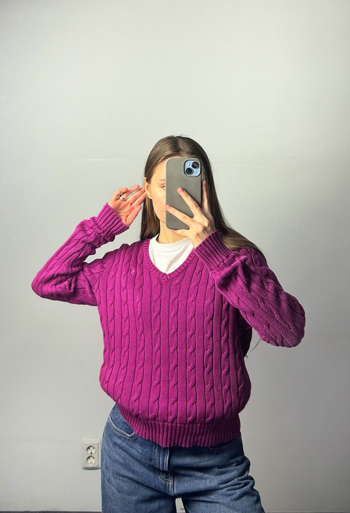 Vintage Sweater knit Polo Ralph Lauren PRL Purple vintage Medium Size M / US 6-8 / IT 42-44 - 4 Thumbnail