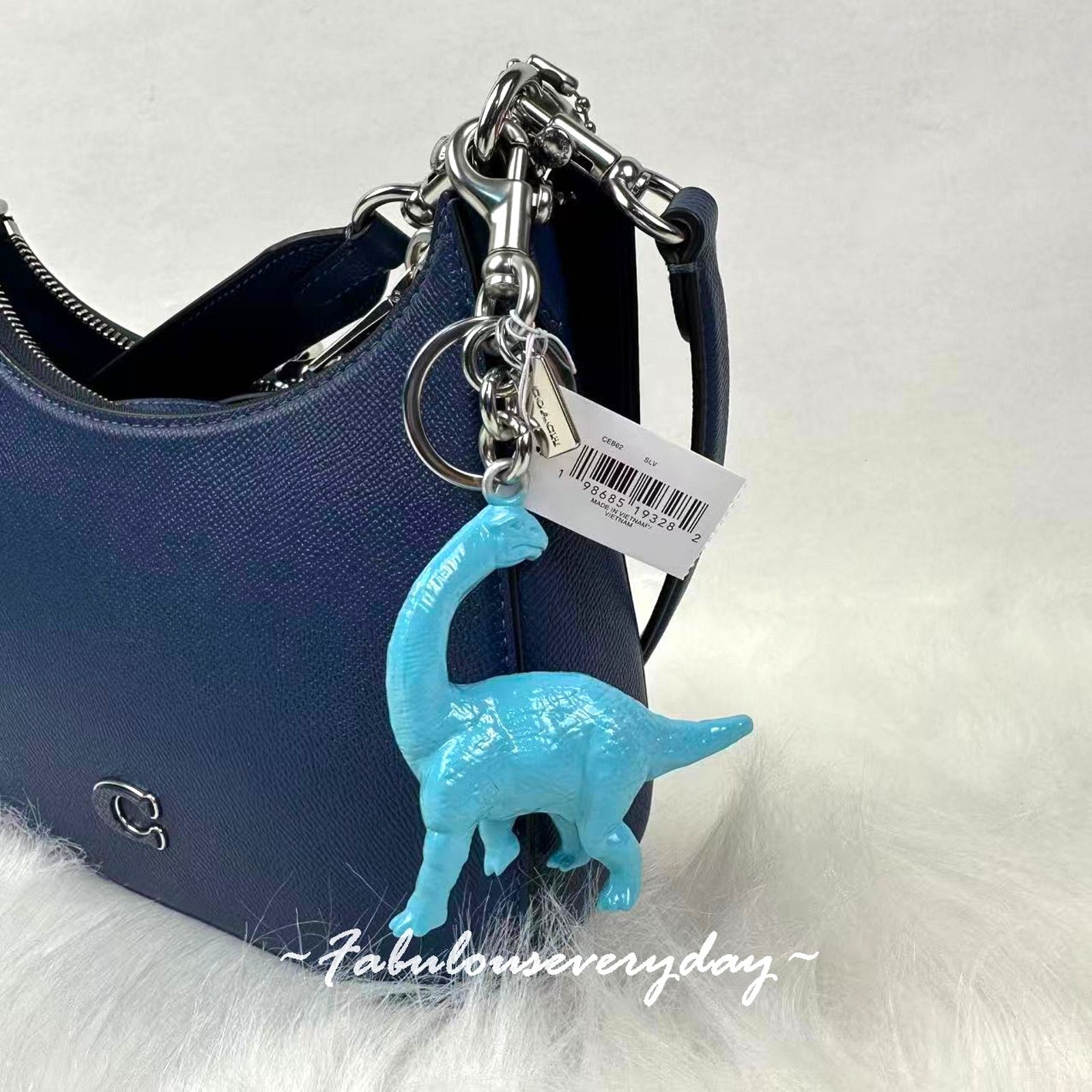 Coach Coach Dinosaur Bag Charm With Keyring Key Chain Blue CEB62 Size ONE SIZE - 1 Thumbnail